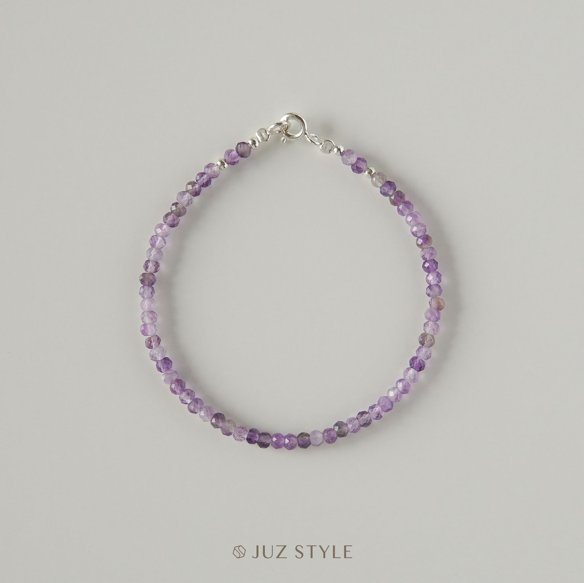  Vòng tay đá Amethyst 3x2mm 