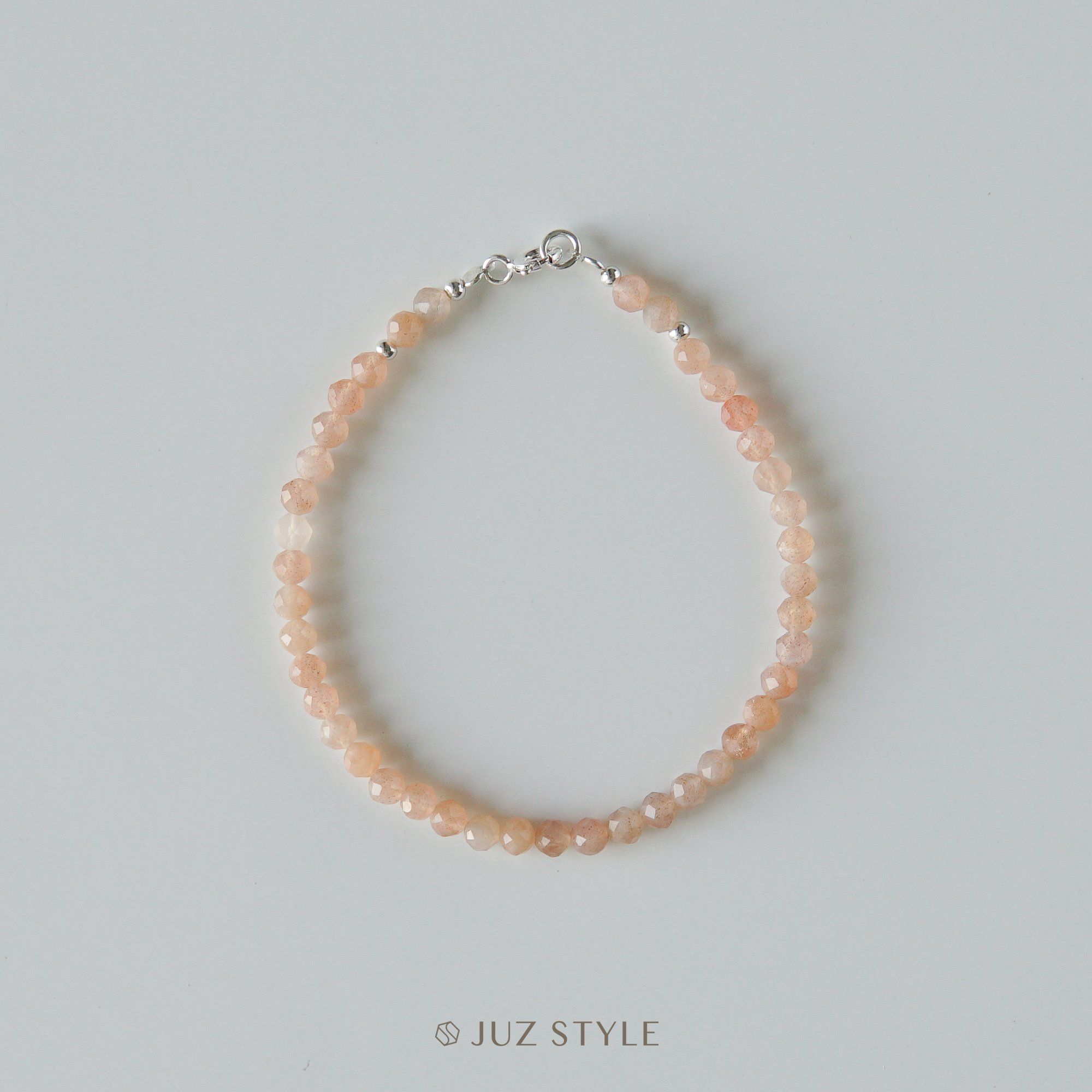 Vòng tay đá Peach moonstone 3.5mm
