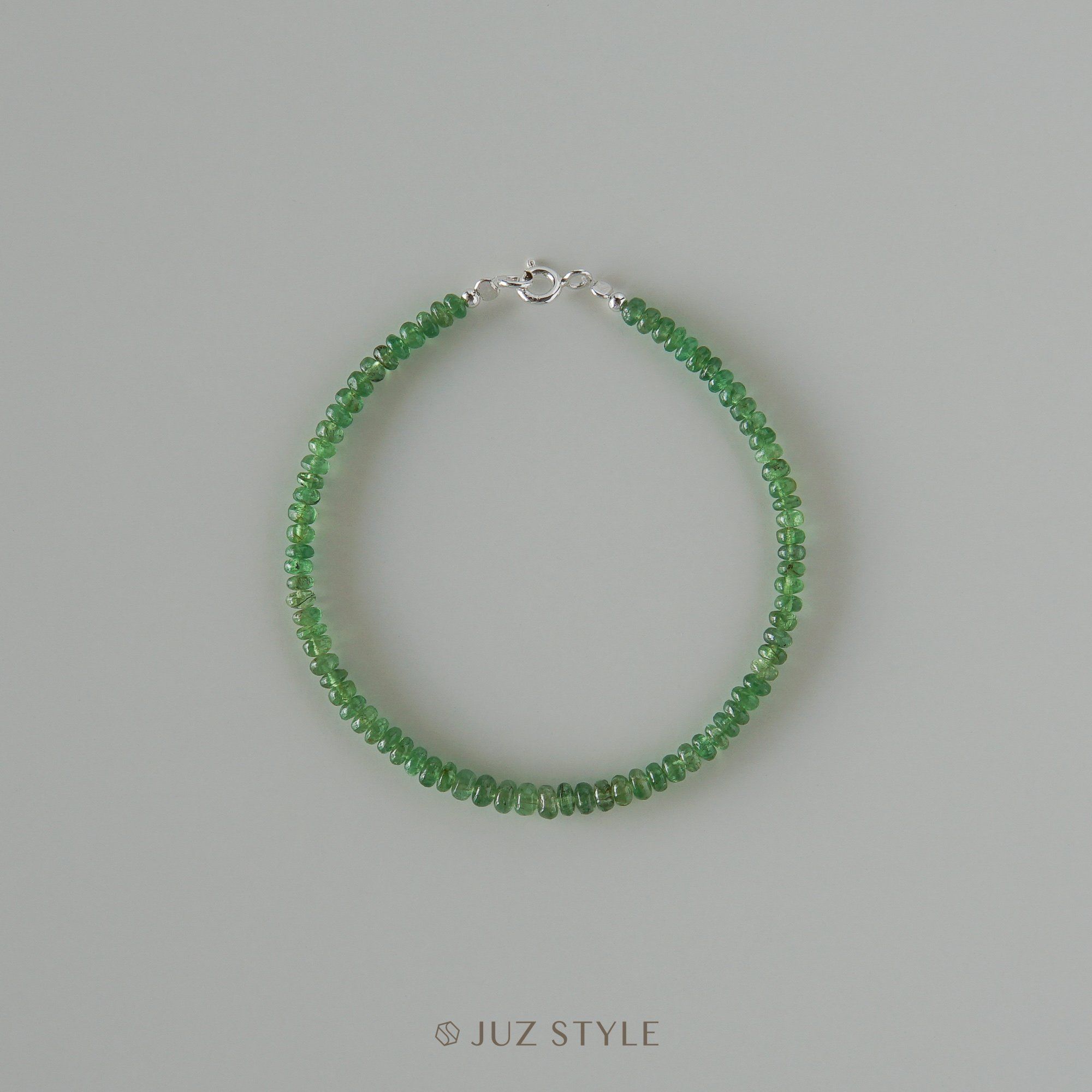  Vòng tay đá Tsavorite 3.2mm~3.7mm 17cm 