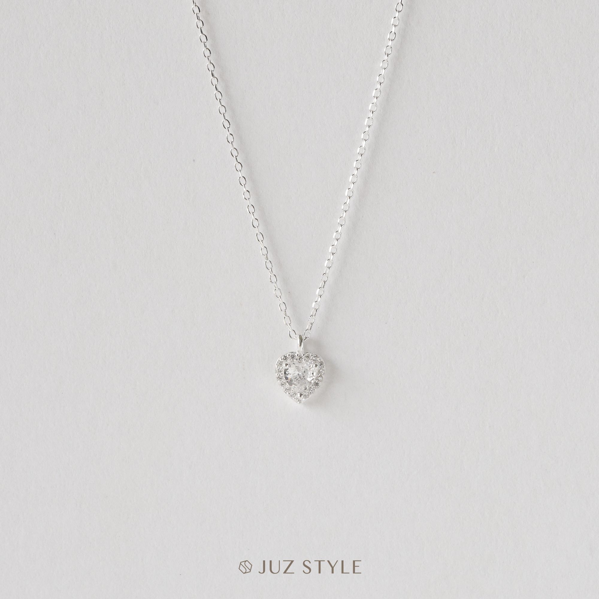 Dây chuyền bạc Cz heart