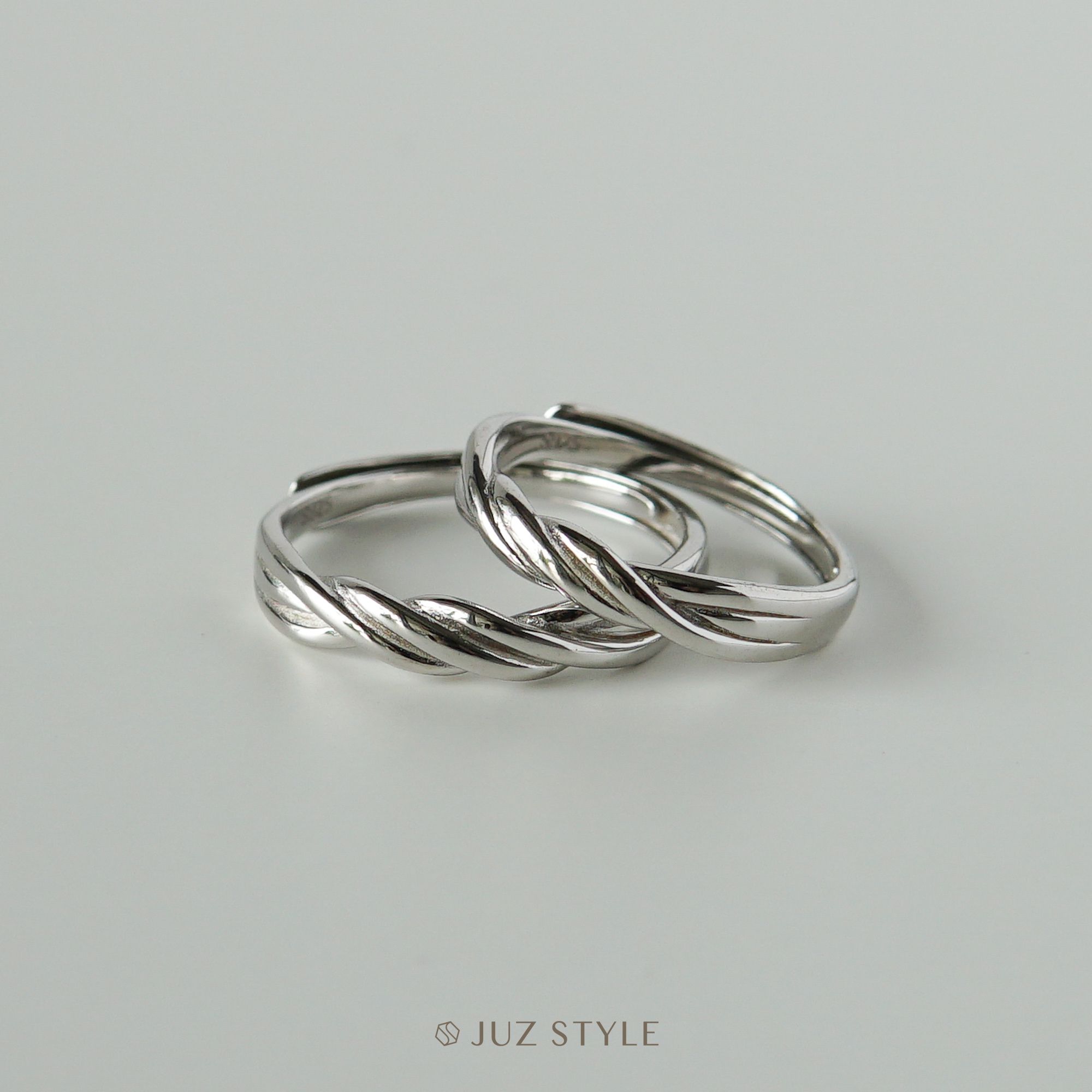 Nhẫn bạc cặp Twisted