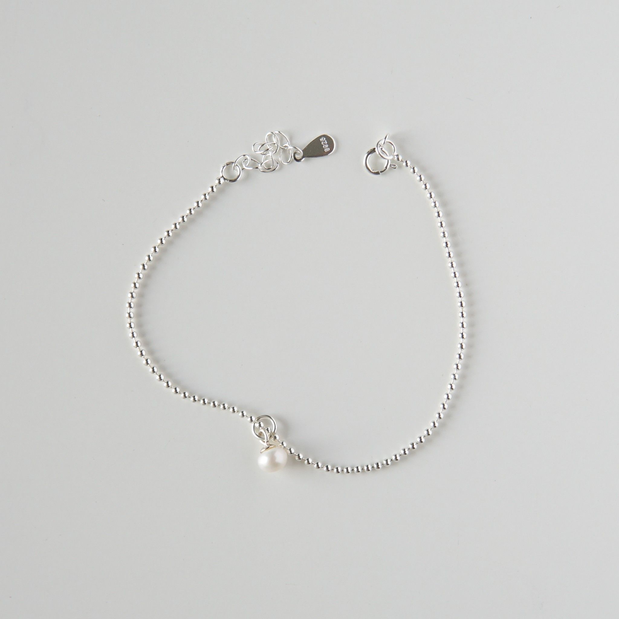 Lắc tay bạc The pearl ball chain