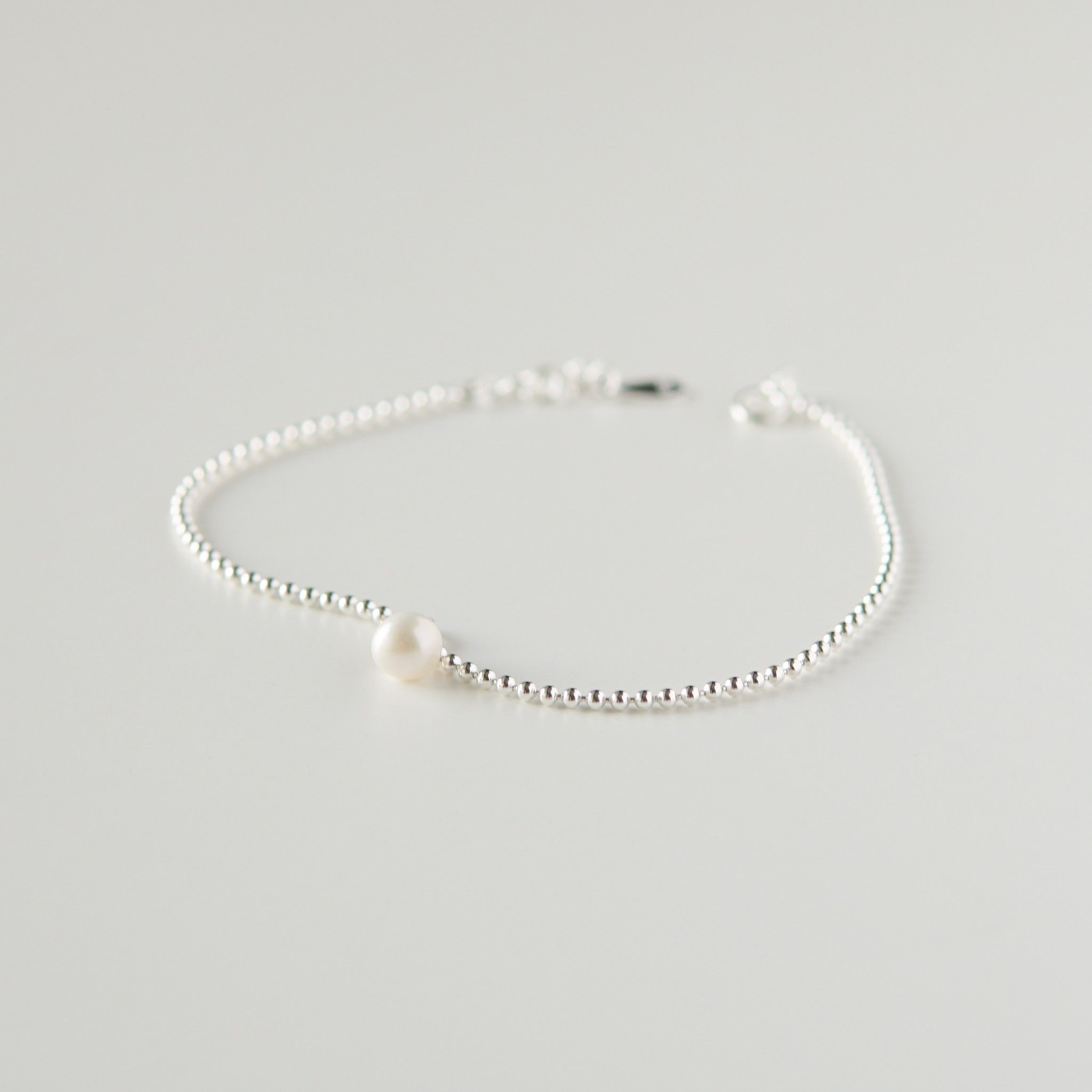 Lắc tay bạc The pearl ball chain
