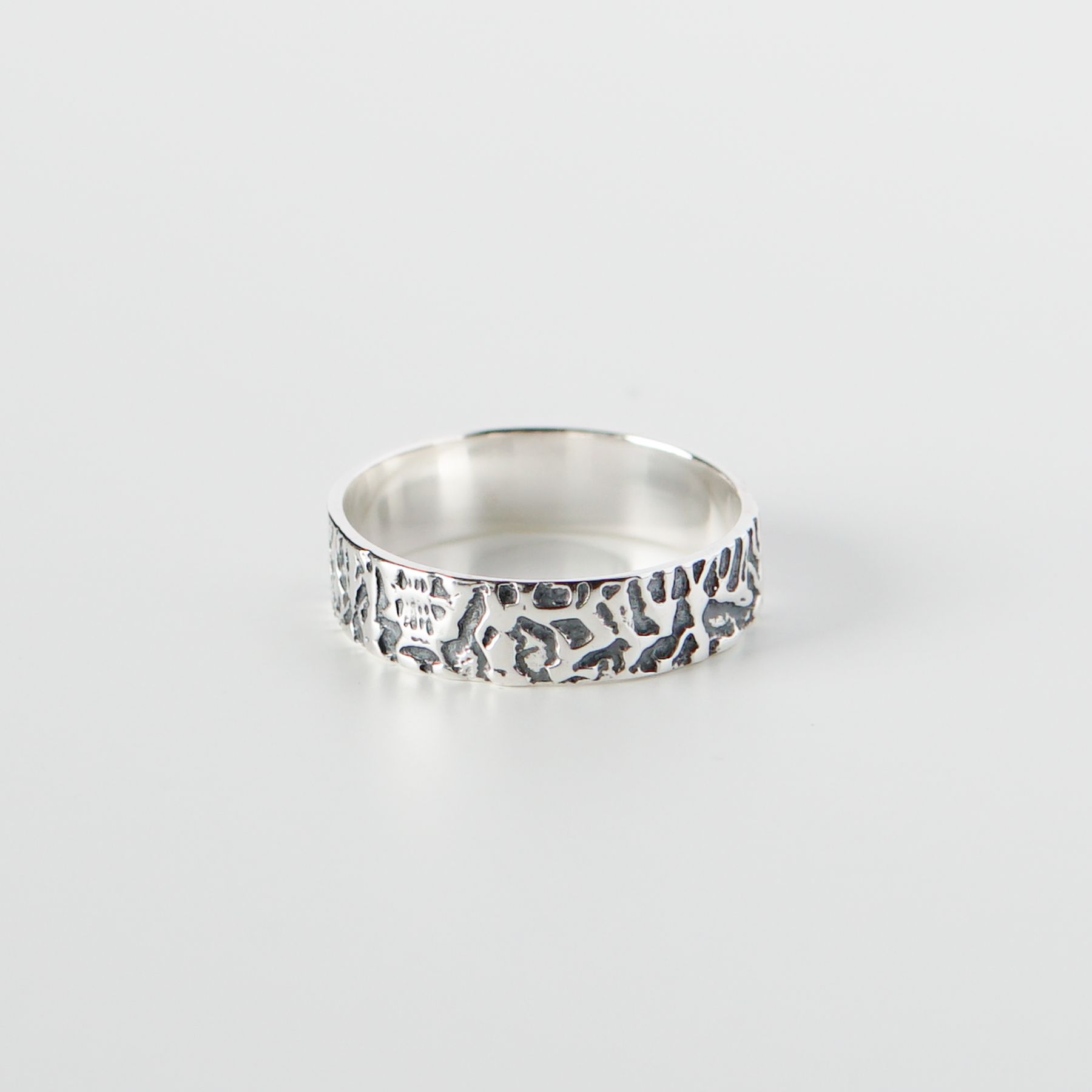 Nhẫn bạc Random texture