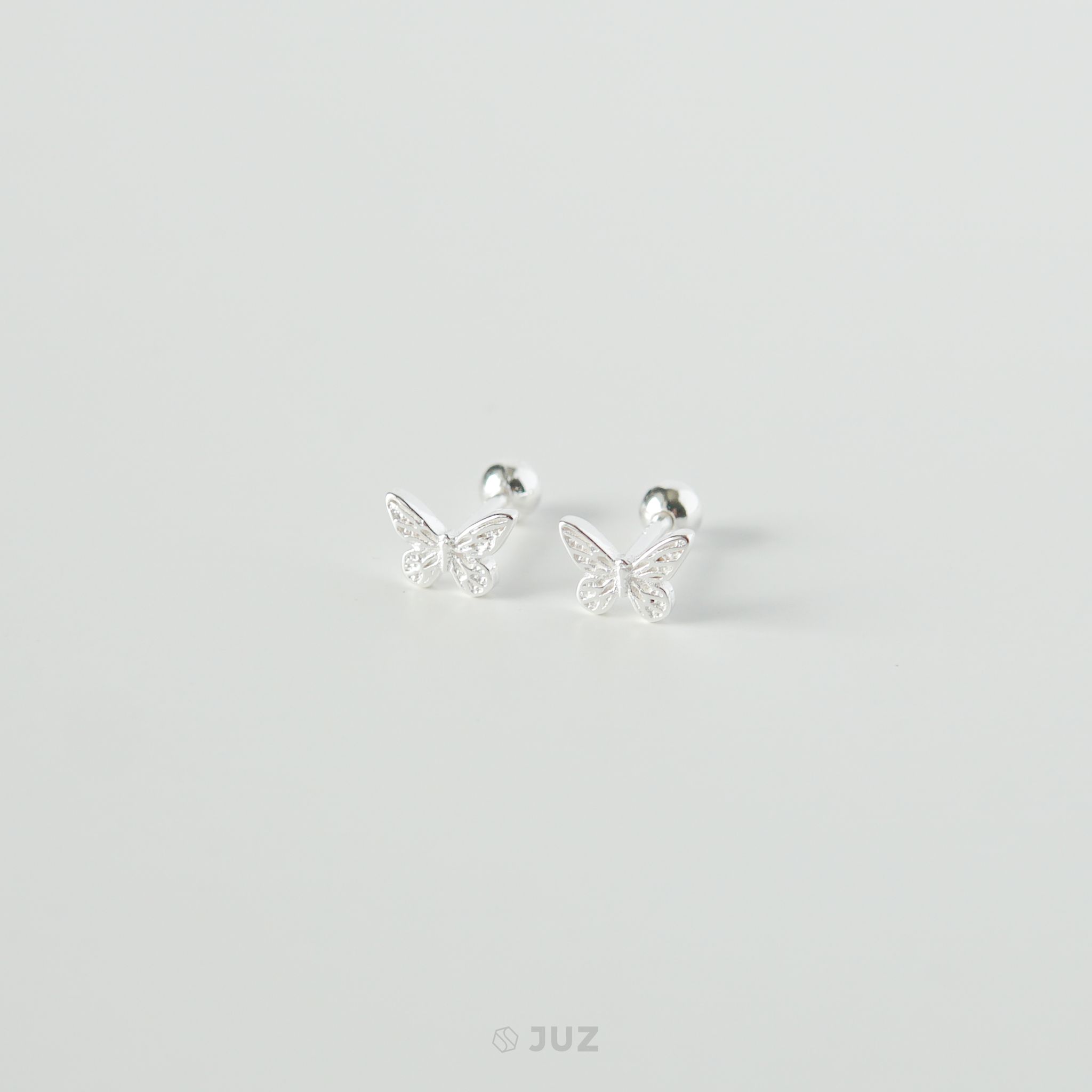 Bông tai bạc Butterfly ballstuds