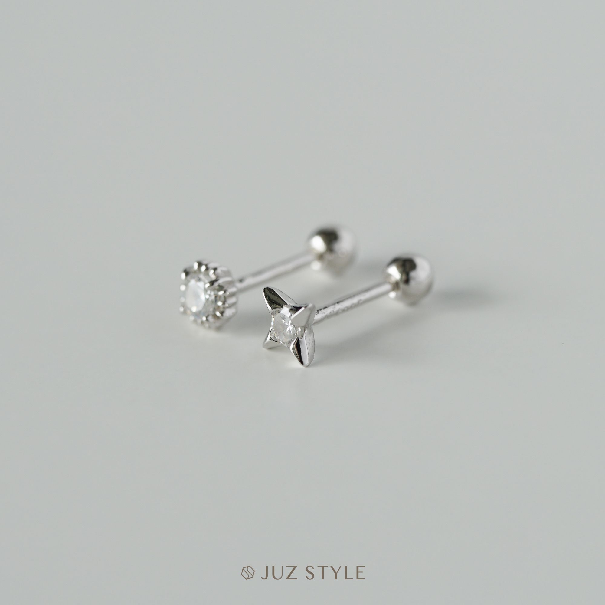 Bông tai bạc Starlight Cz ballstuds