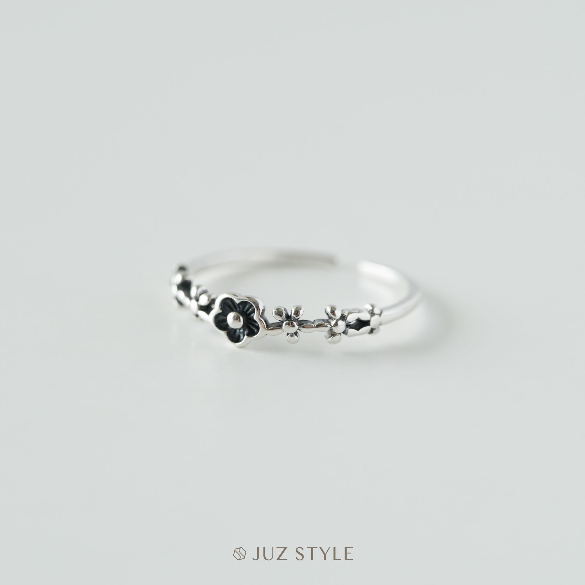 Nhẫn bạc Vintage flower