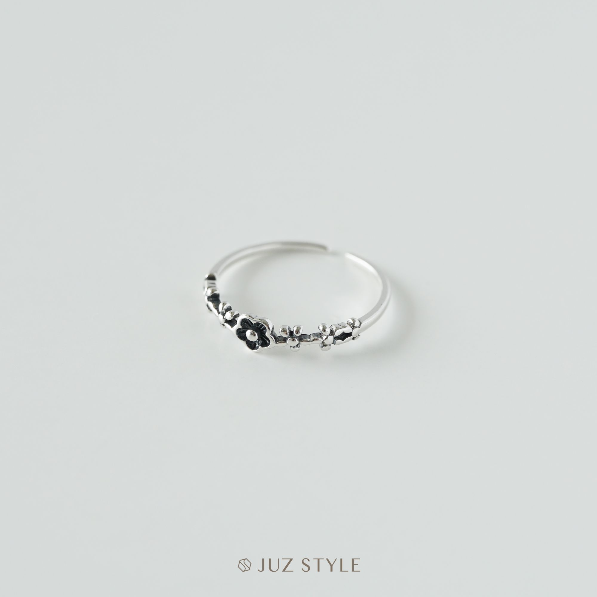Nhẫn bạc Vintage flower