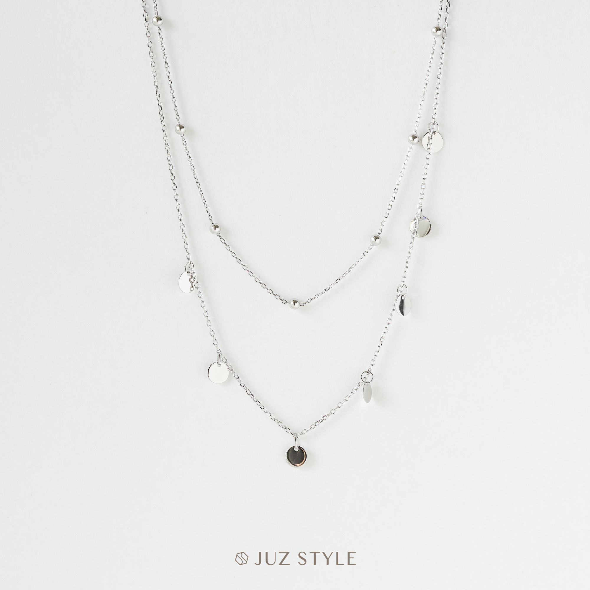 Dây chuyền bạc Dishe double chokers
