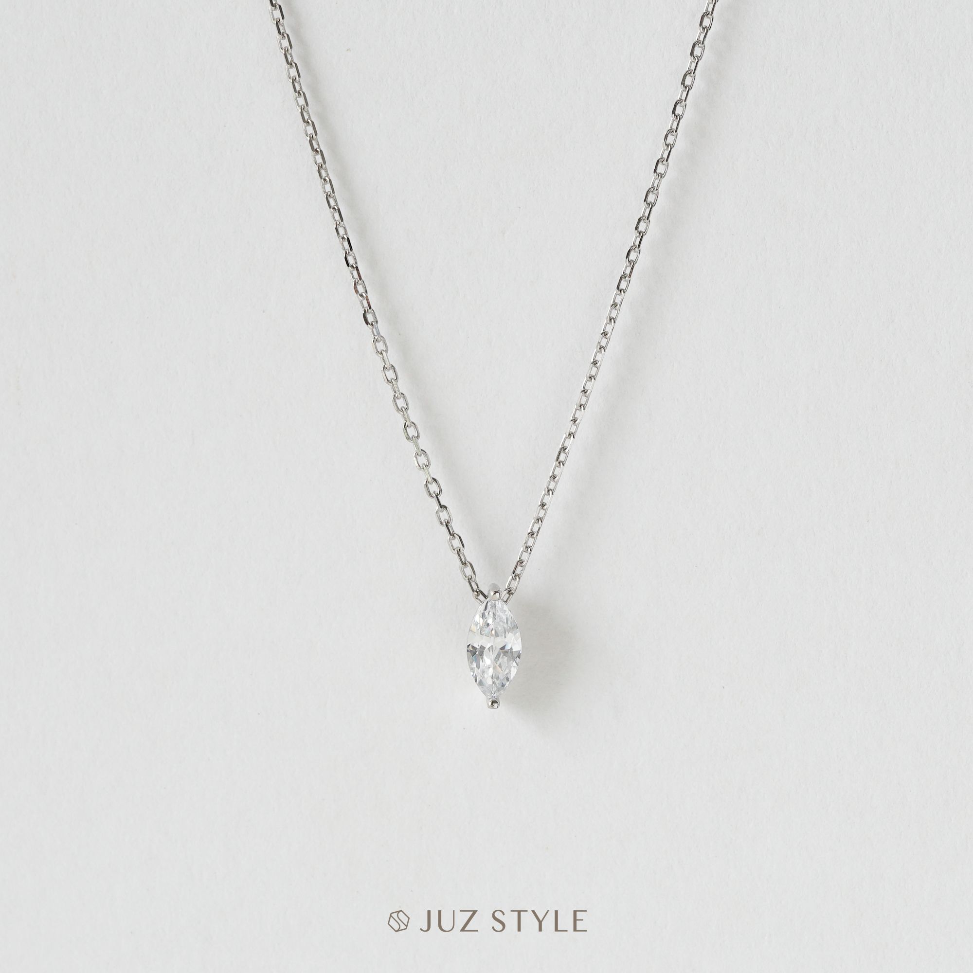 Dây chuyền bạc Marquise Cz