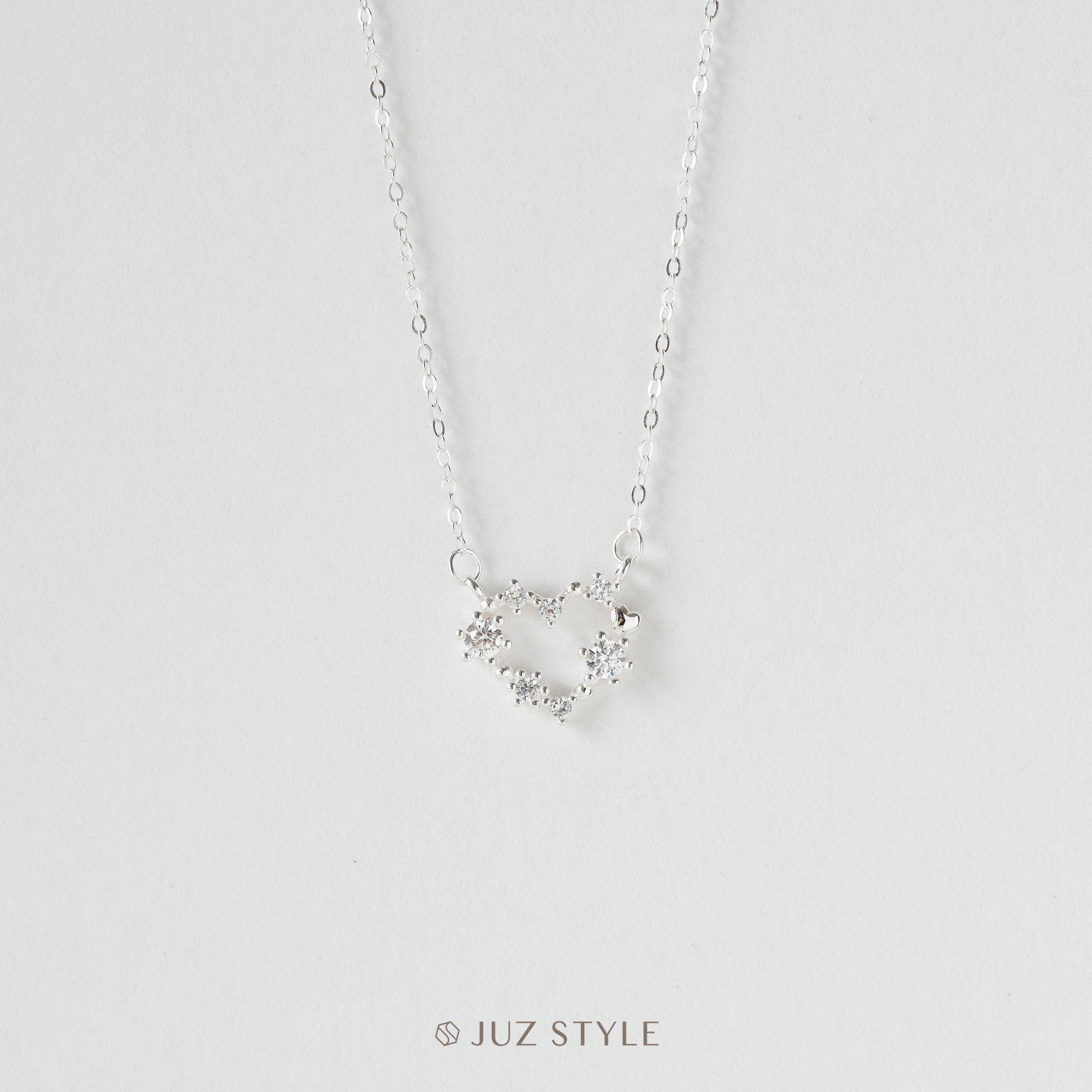 Dây chuyền bạc Heart Cz