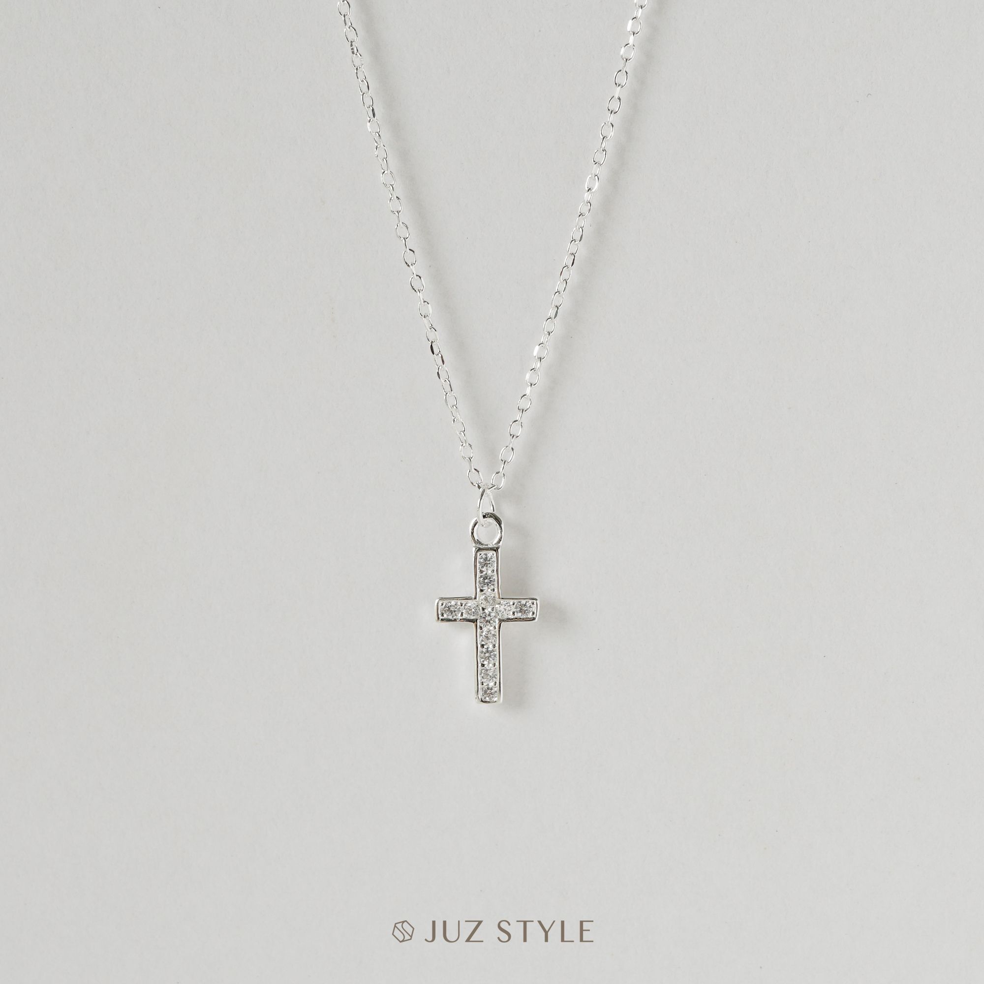 Dây chuyền bạc Cross Cz