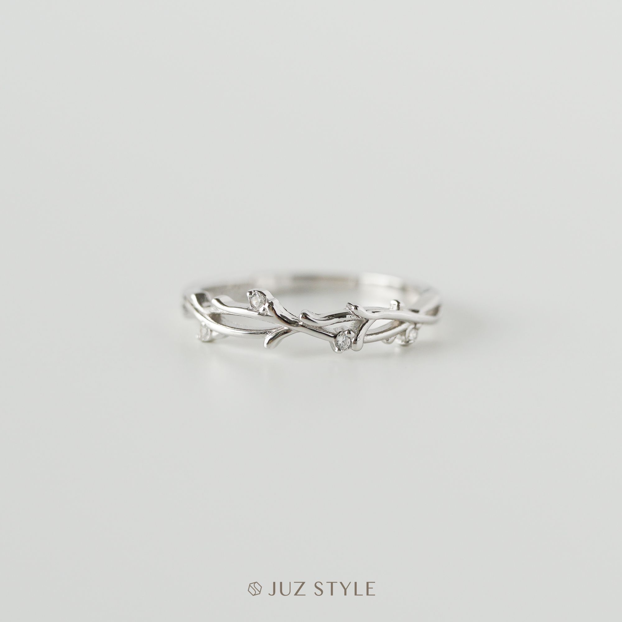 Nhẫn bạc Cz flower branch