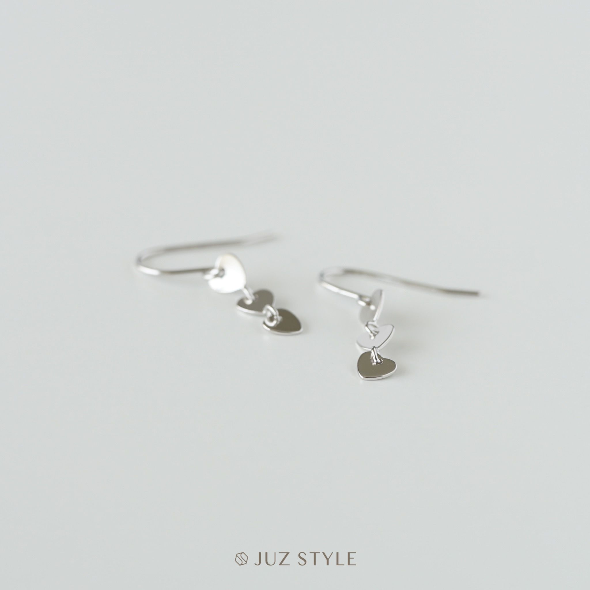 Bông tai bạc Hearts drop