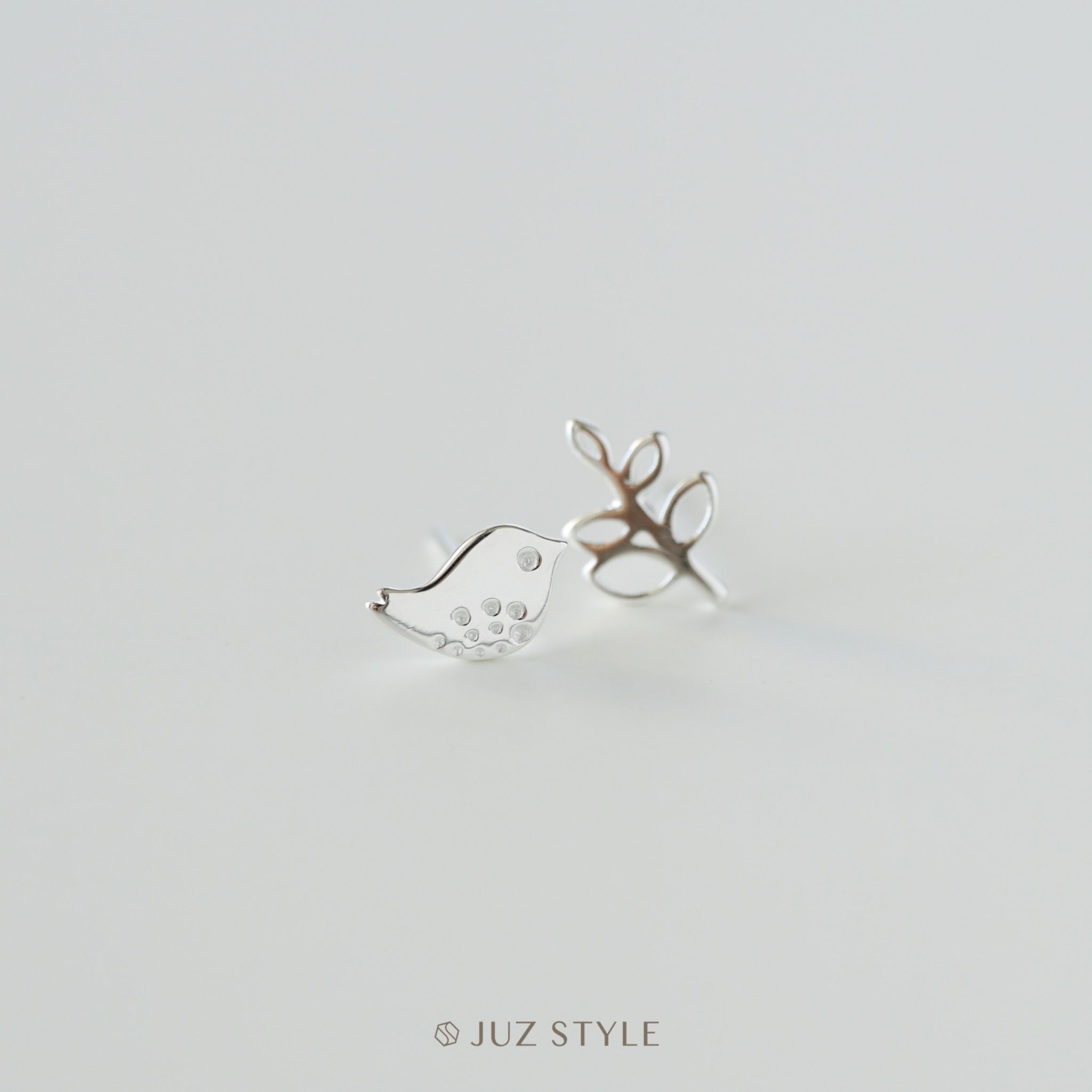 Bông tai bạc Bird Branch