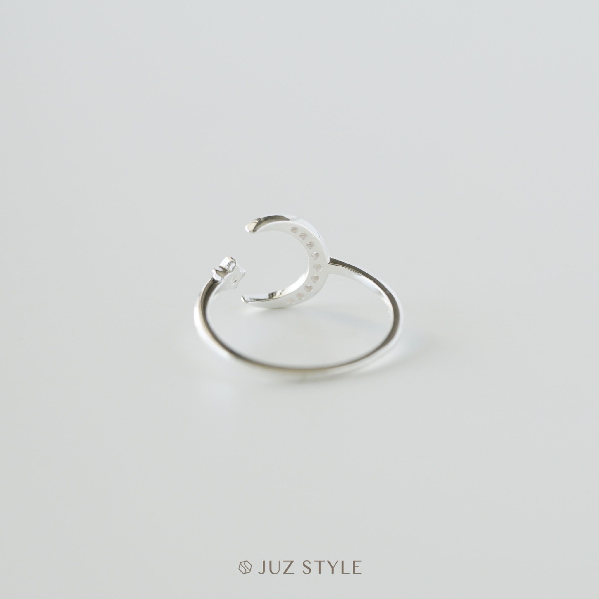 Nhẫn bạc Crescent star