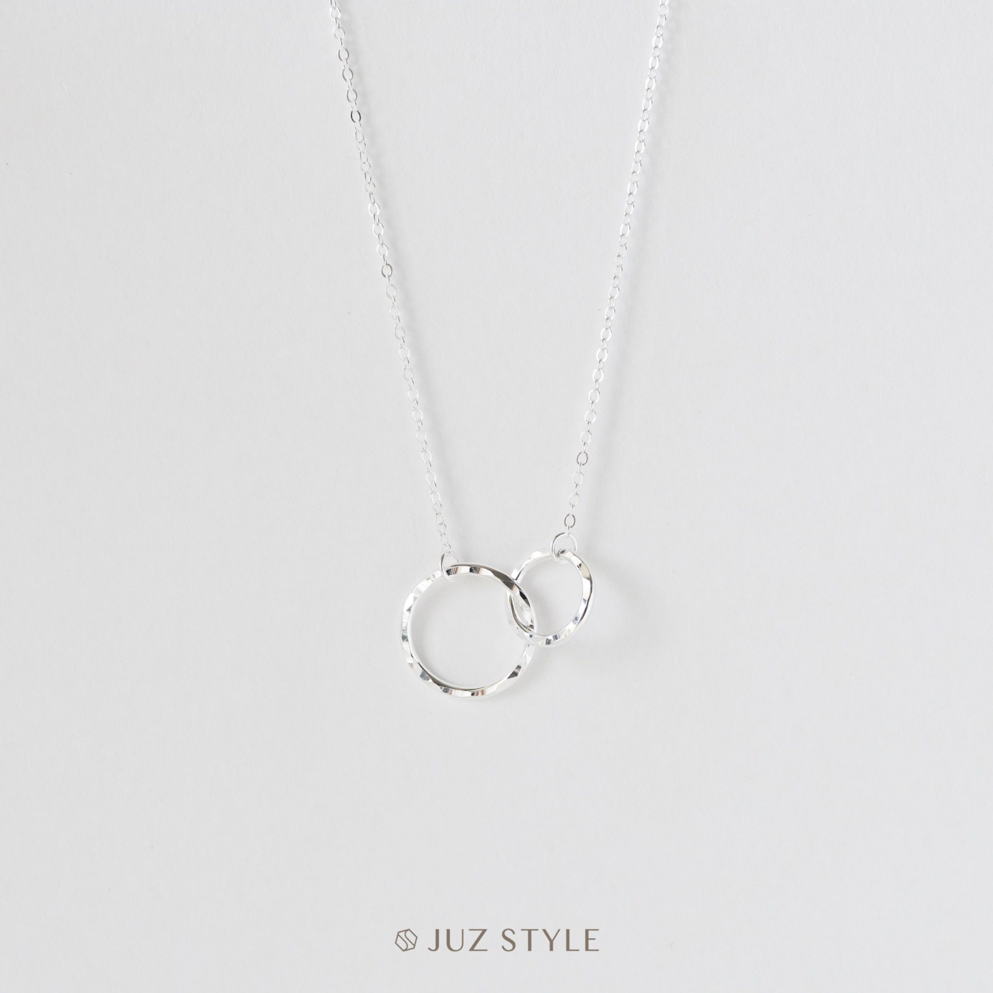 Dây chuyền bạc Hammered circles