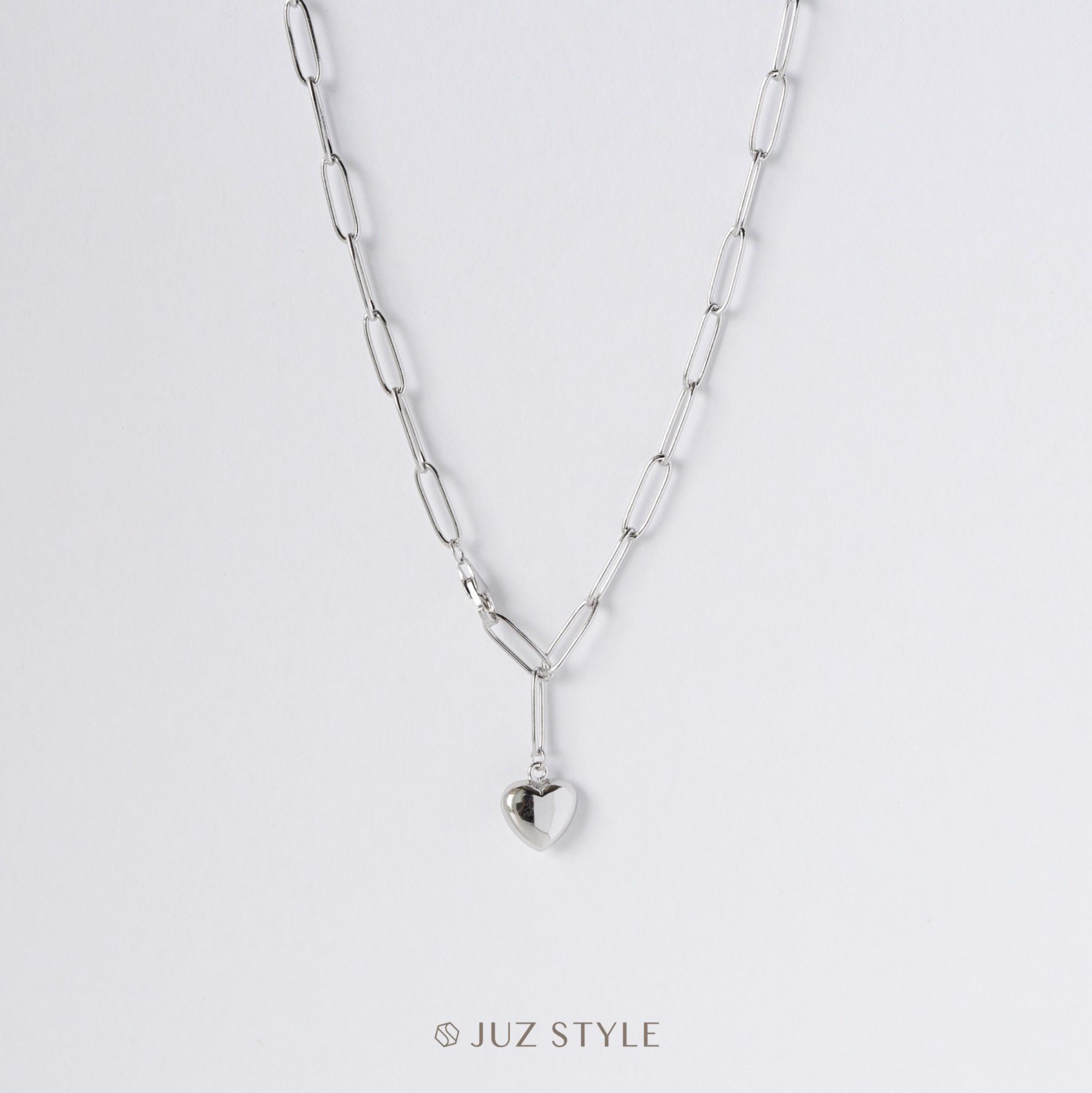  Dây chuyền bạc Oval chain & Heart 