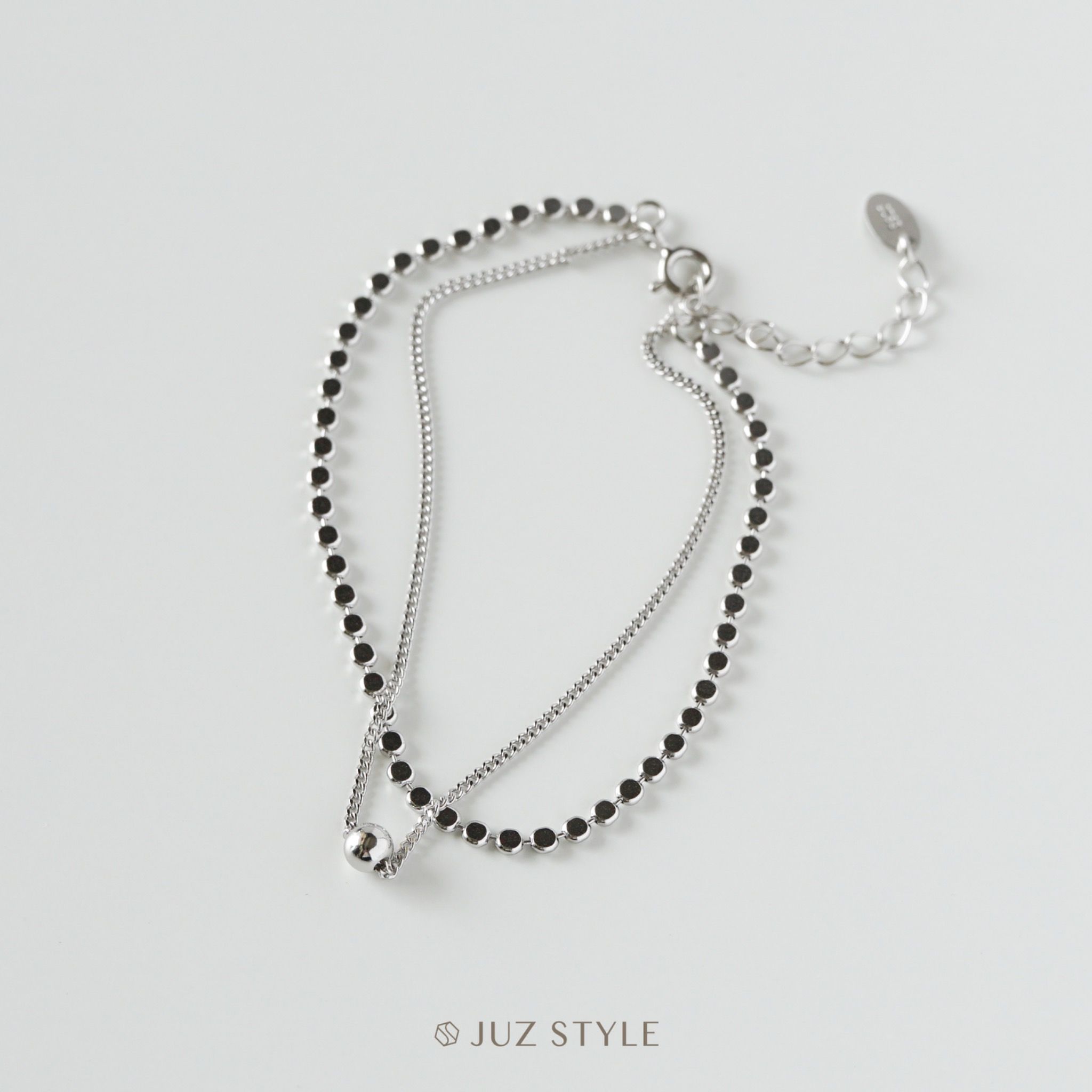Lắc tay bạc flat & cuban chain
