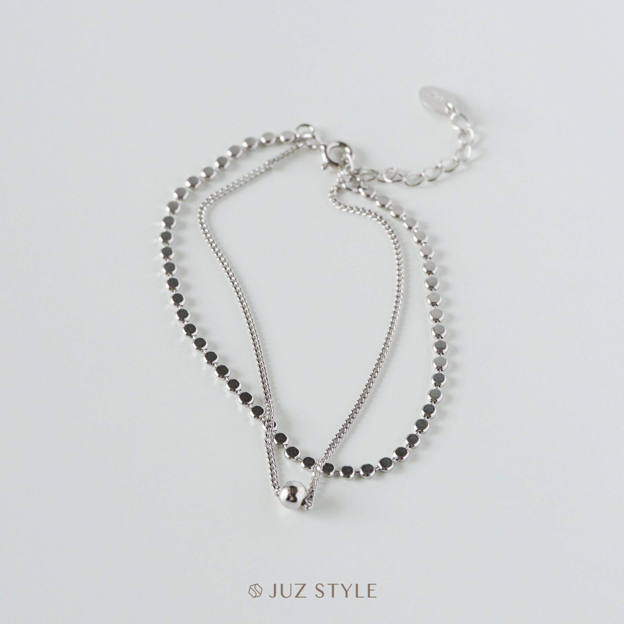 Lắc tay bạc flat & cuban chain