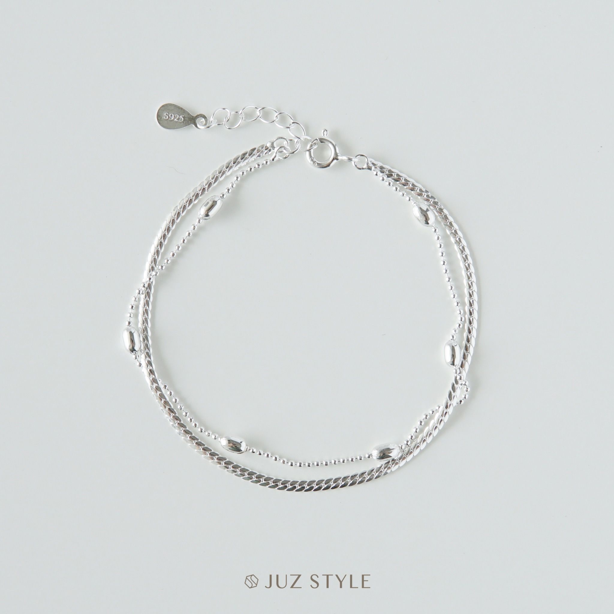 Lắc tay bạc Double chains