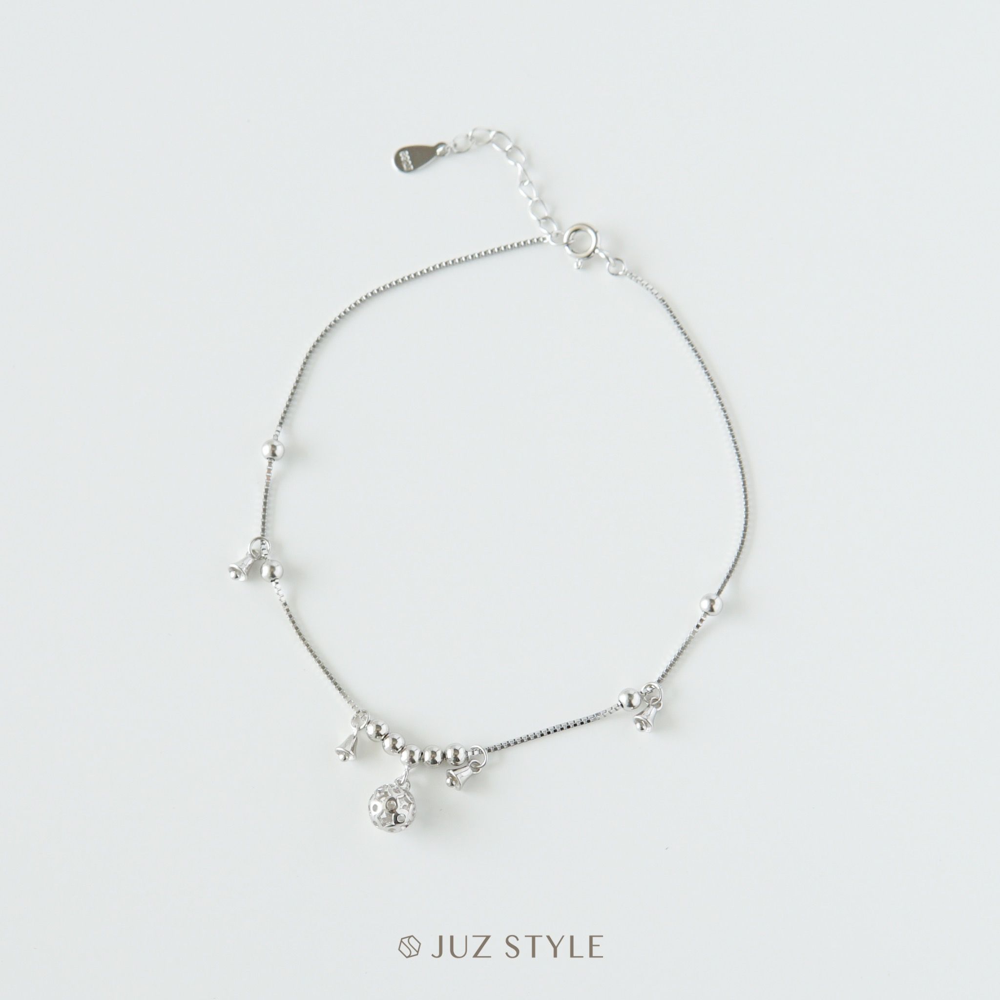 Lắc chân bạc Ball & Bells