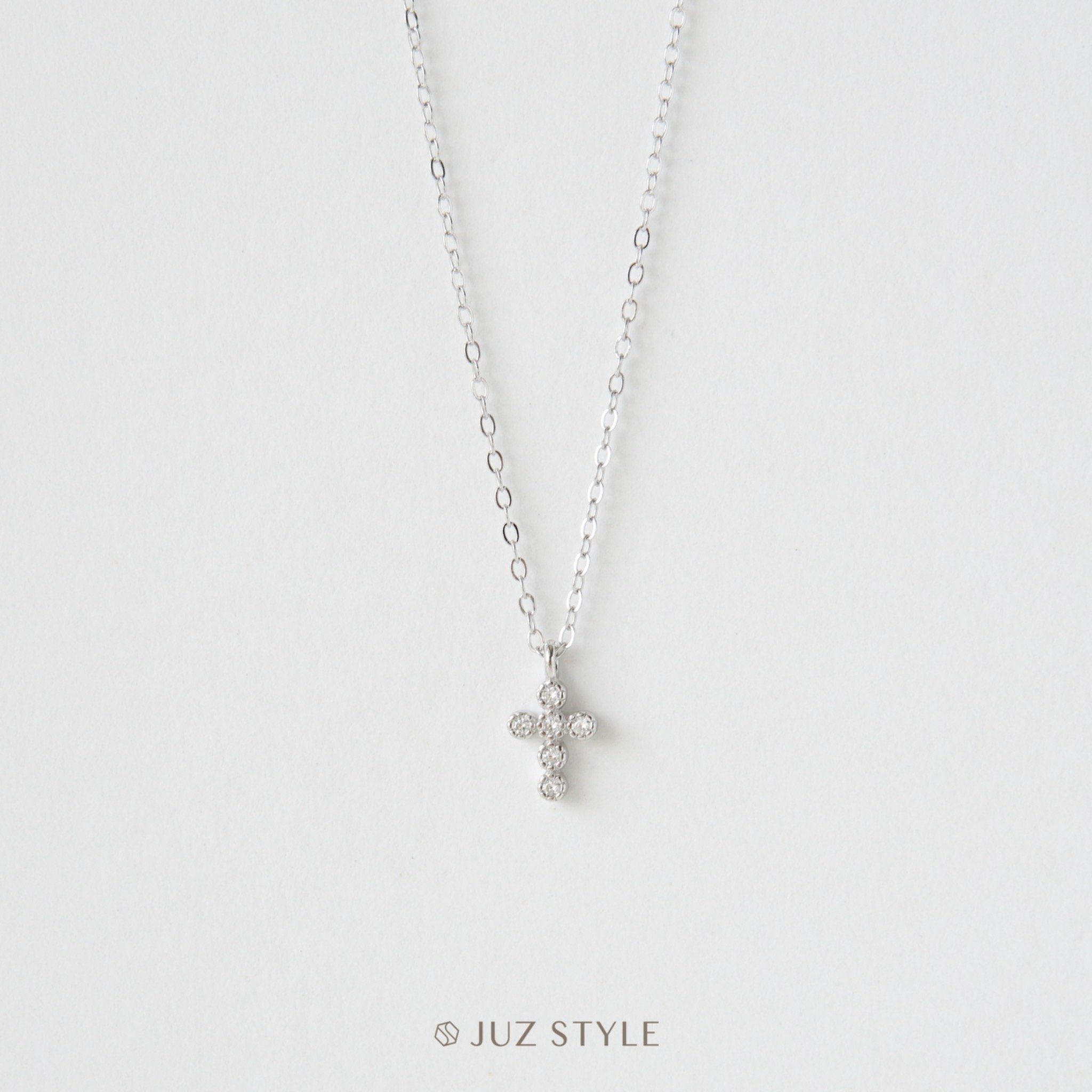 Dây chuyền bạc Cz Cross