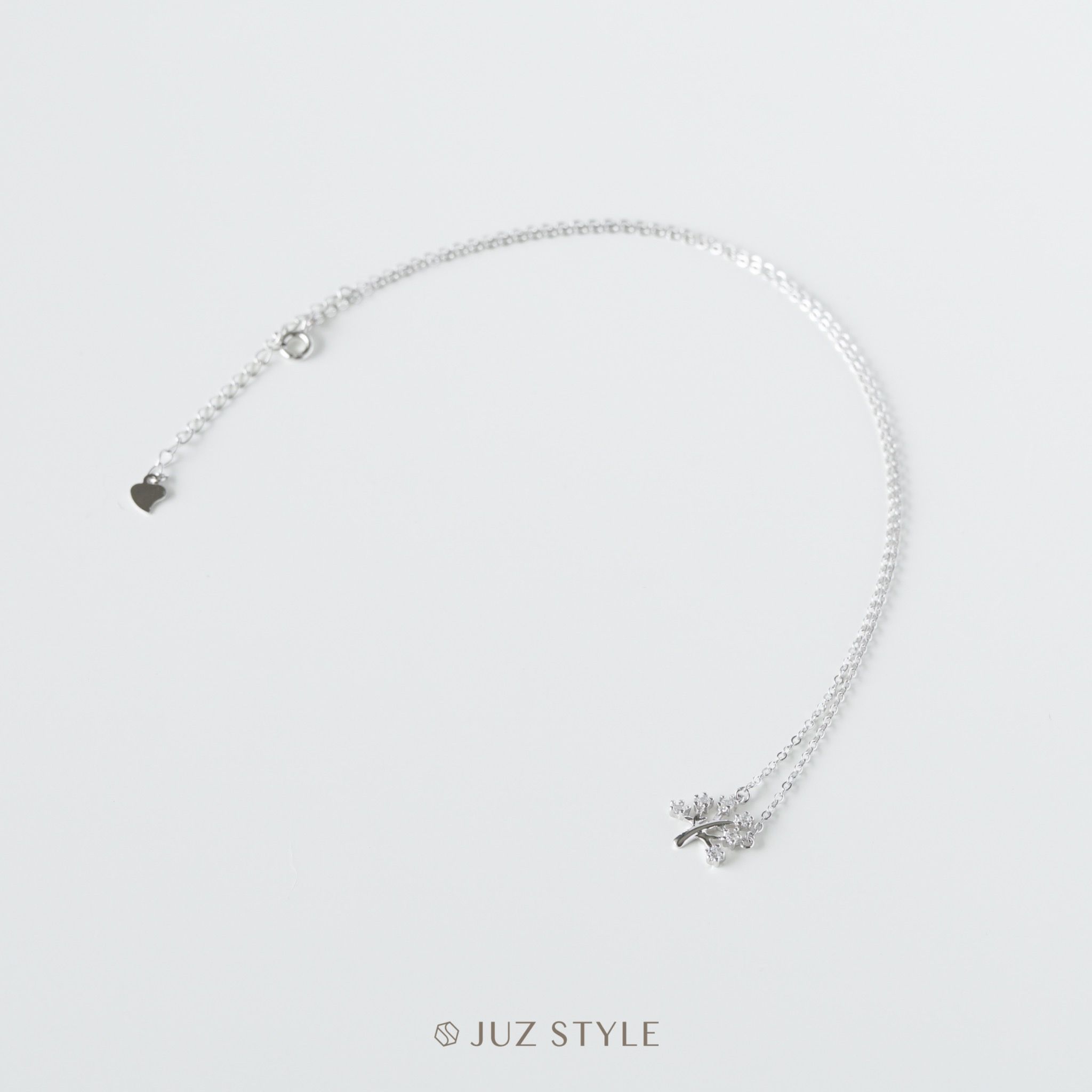 Dây chuyền bạc Cz Tree