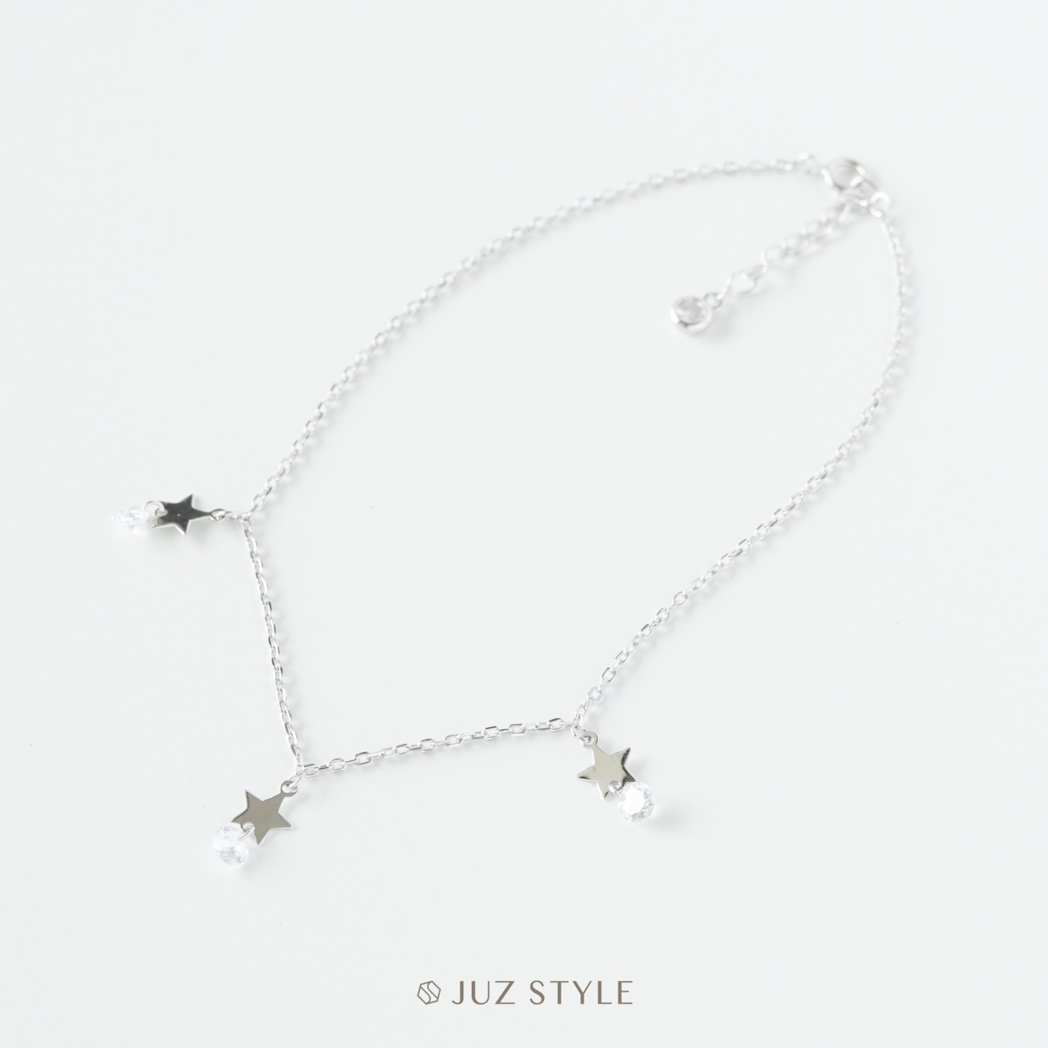 Lắc chân bạc Star CZ