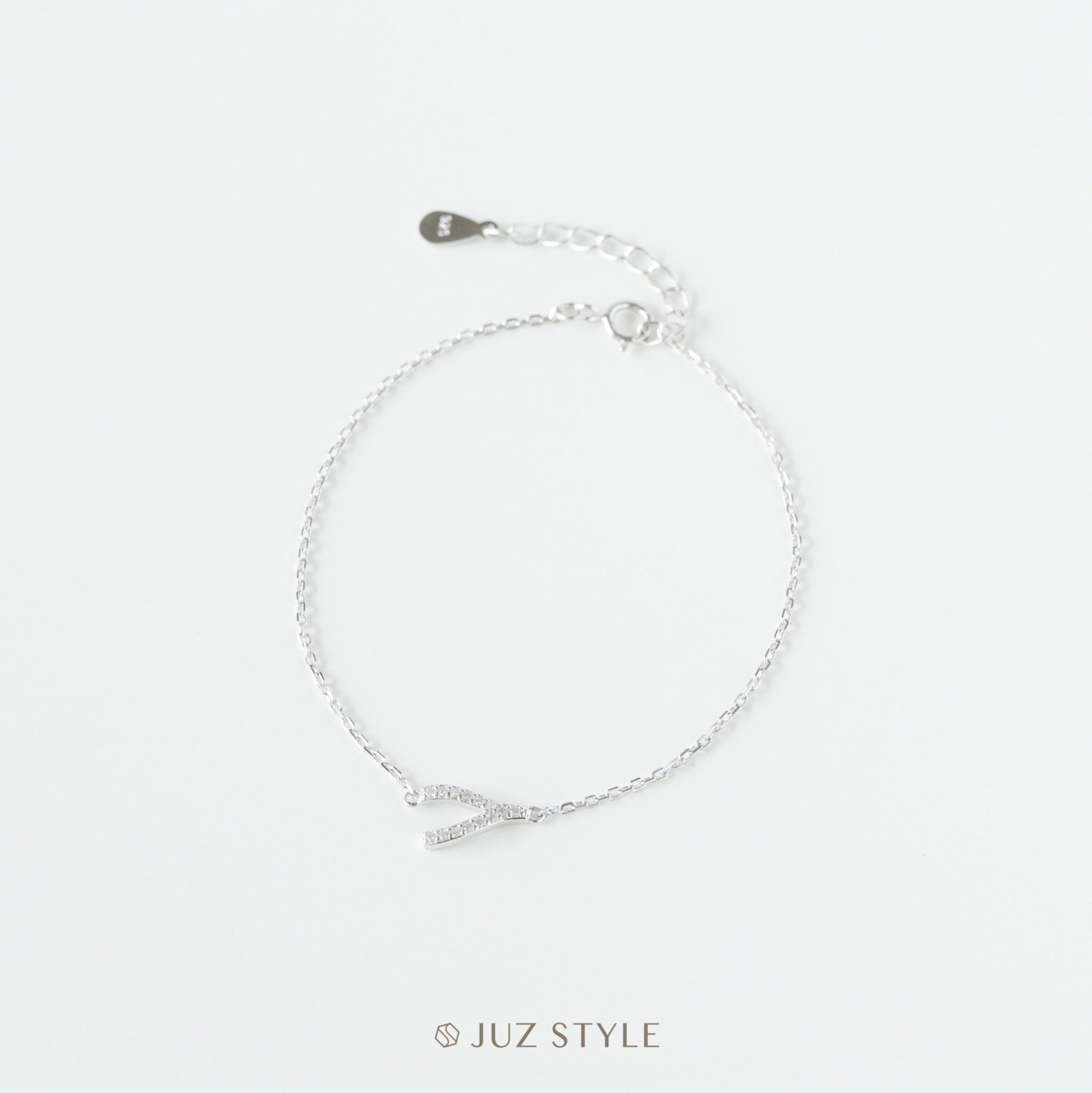 Lắc tay bạc Cz Wishbone