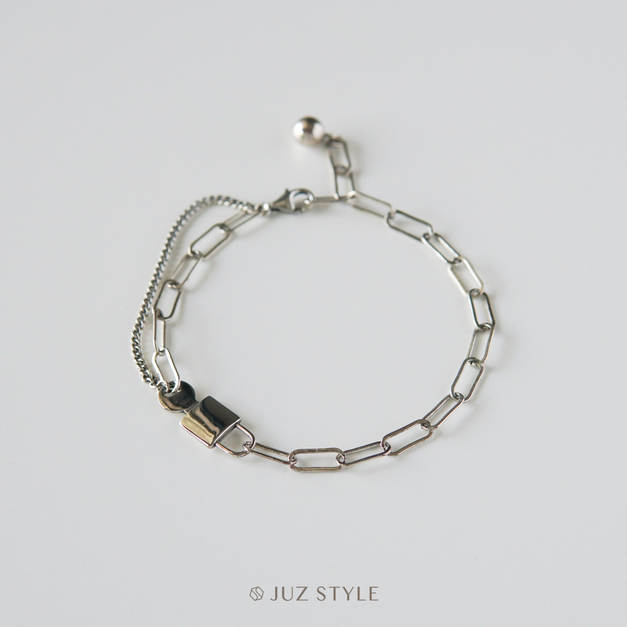 Lắc tay bạc Vintage key with lock