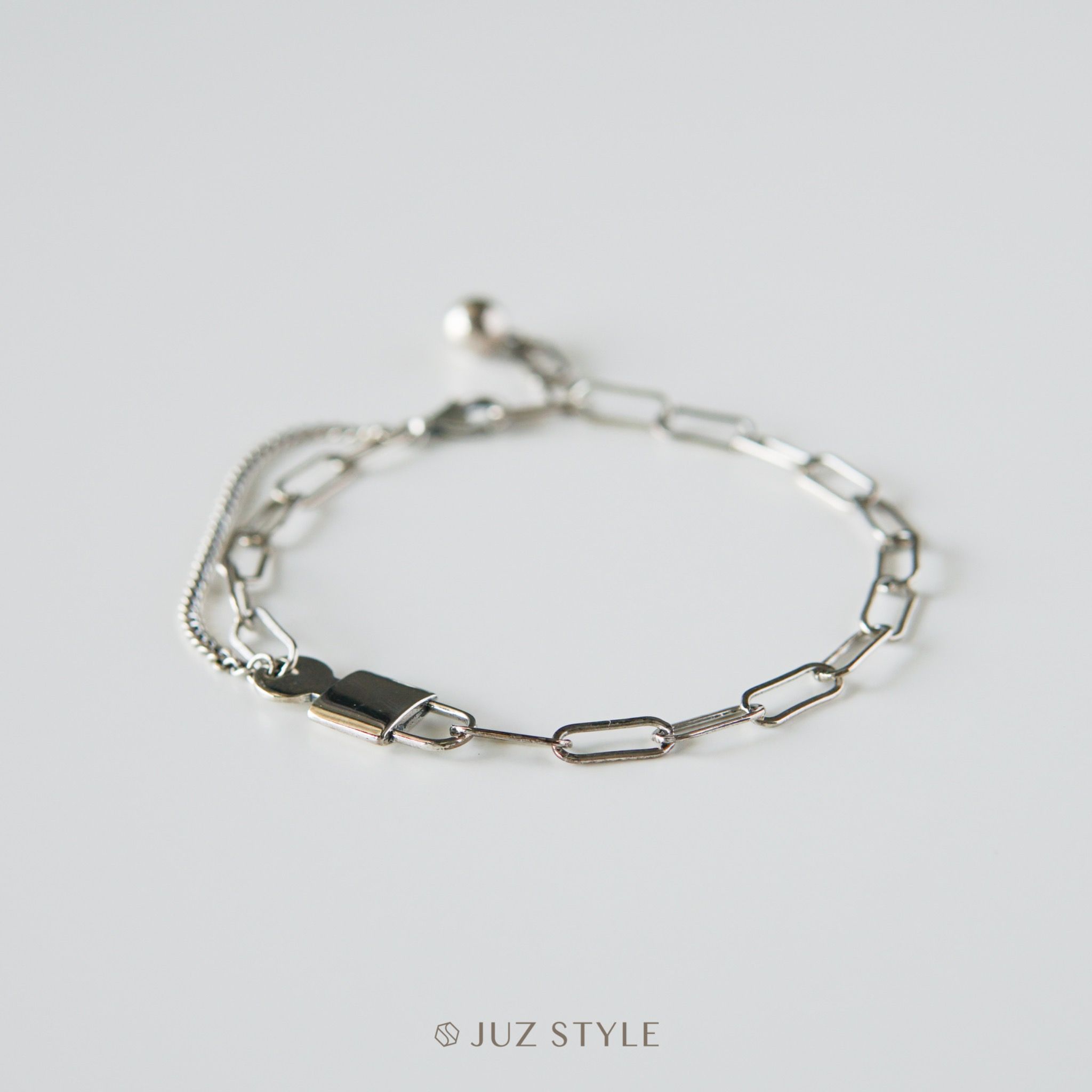 Lắc tay bạc Vintage key with lock