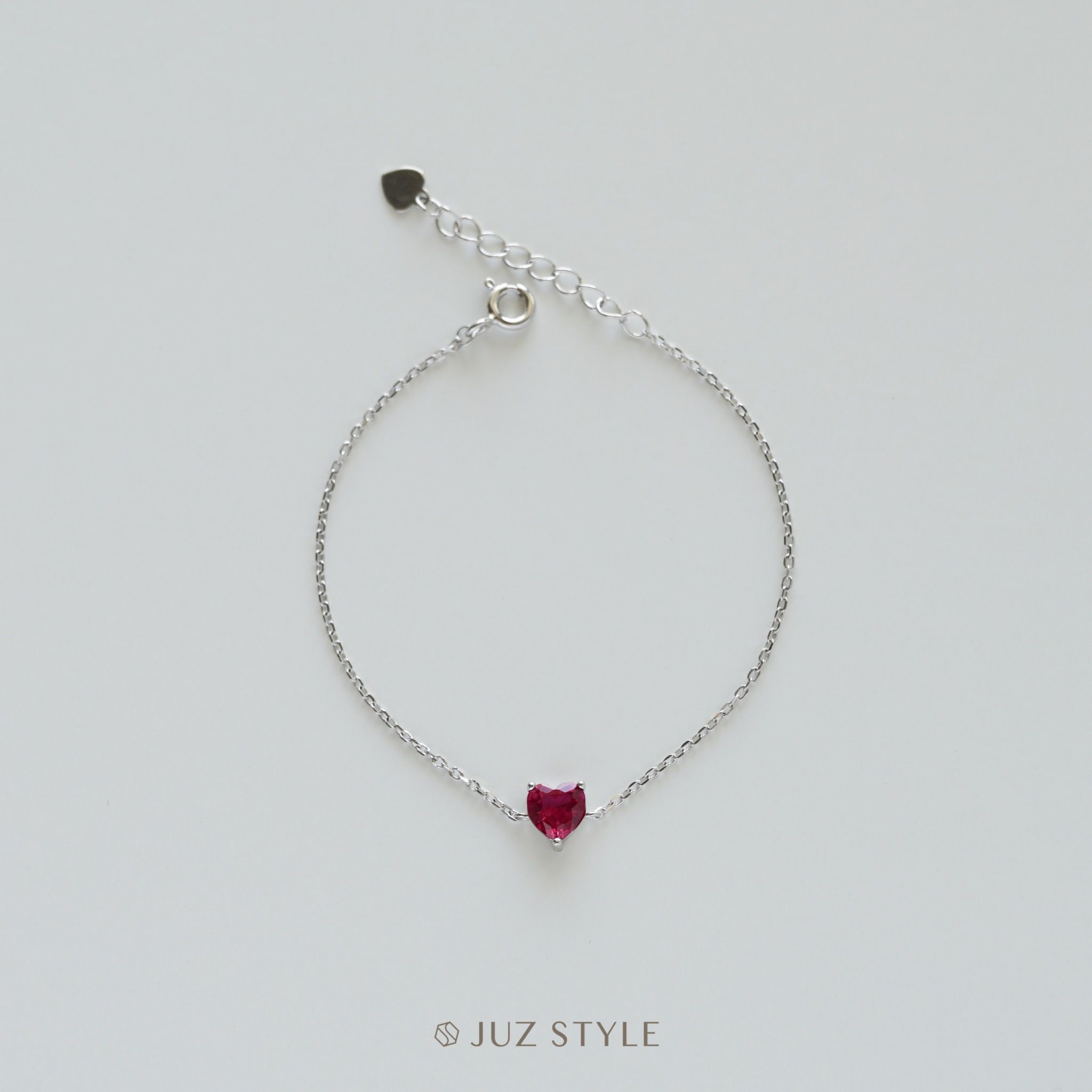 Lắc tay bạc Pink heart