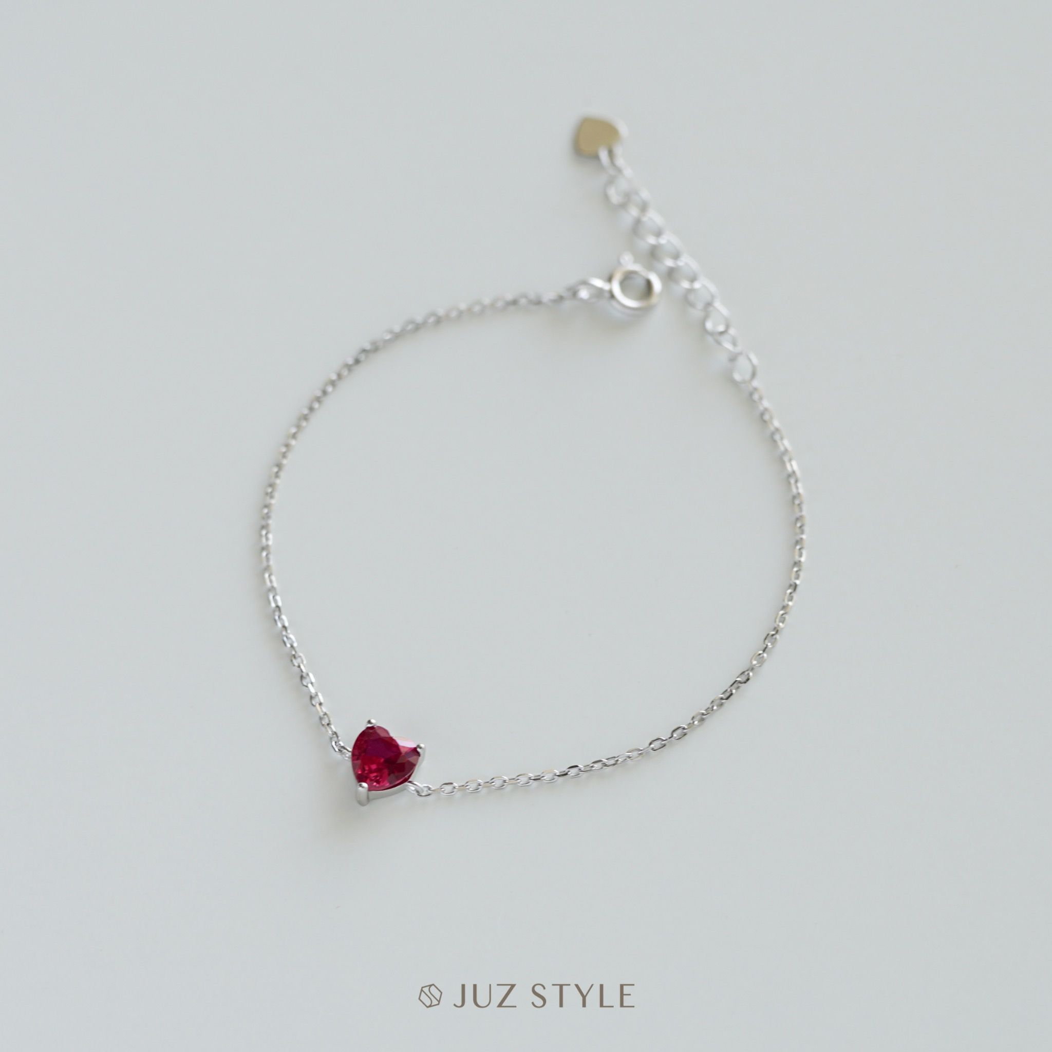 Lắc tay bạc Pink heart
