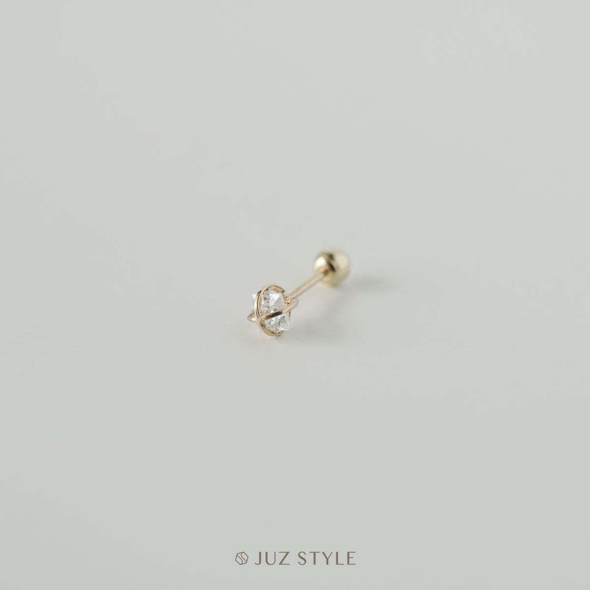 Bông tai vàng 14K Square Sphere Ballstud