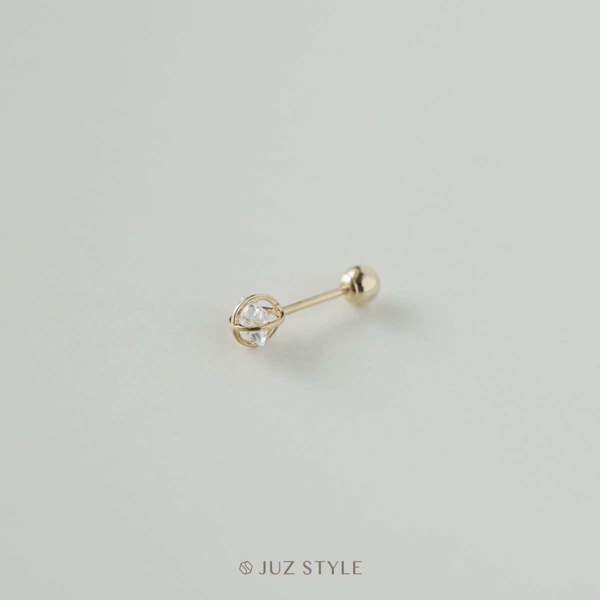 Bông tai vàng 14K Square Sphere Ballstud