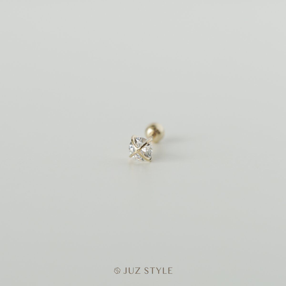 Bông tai vàng 14K Round Sphere Ballstud