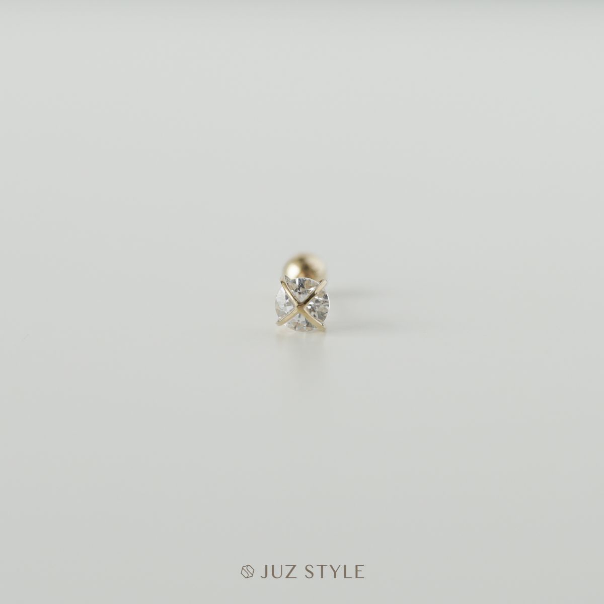 Bông tai vàng 14K Round Sphere Ballstud