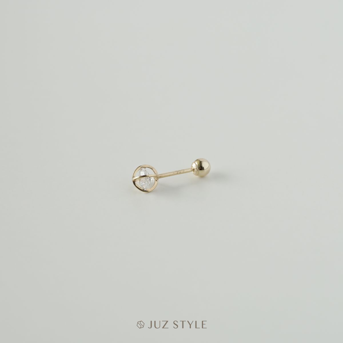 Bông tai vàng 14K Round Sphere Ballstud
