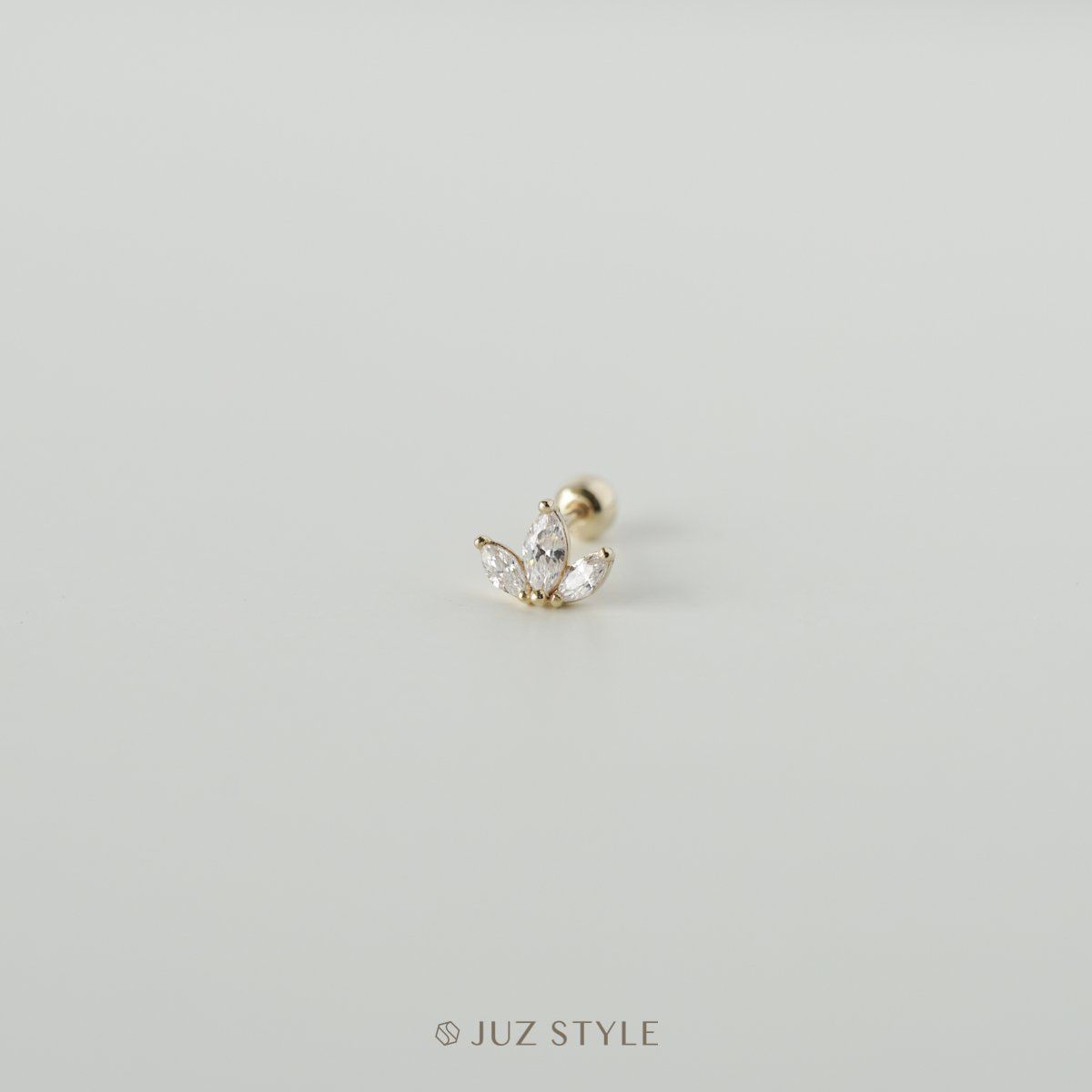 Bông tai vàng 14K Lotus ballstud
