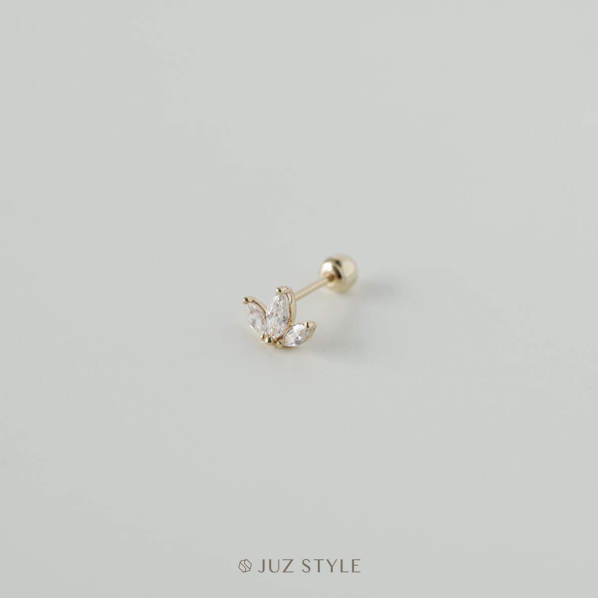Bông tai vàng 14K Lotus ballstud
