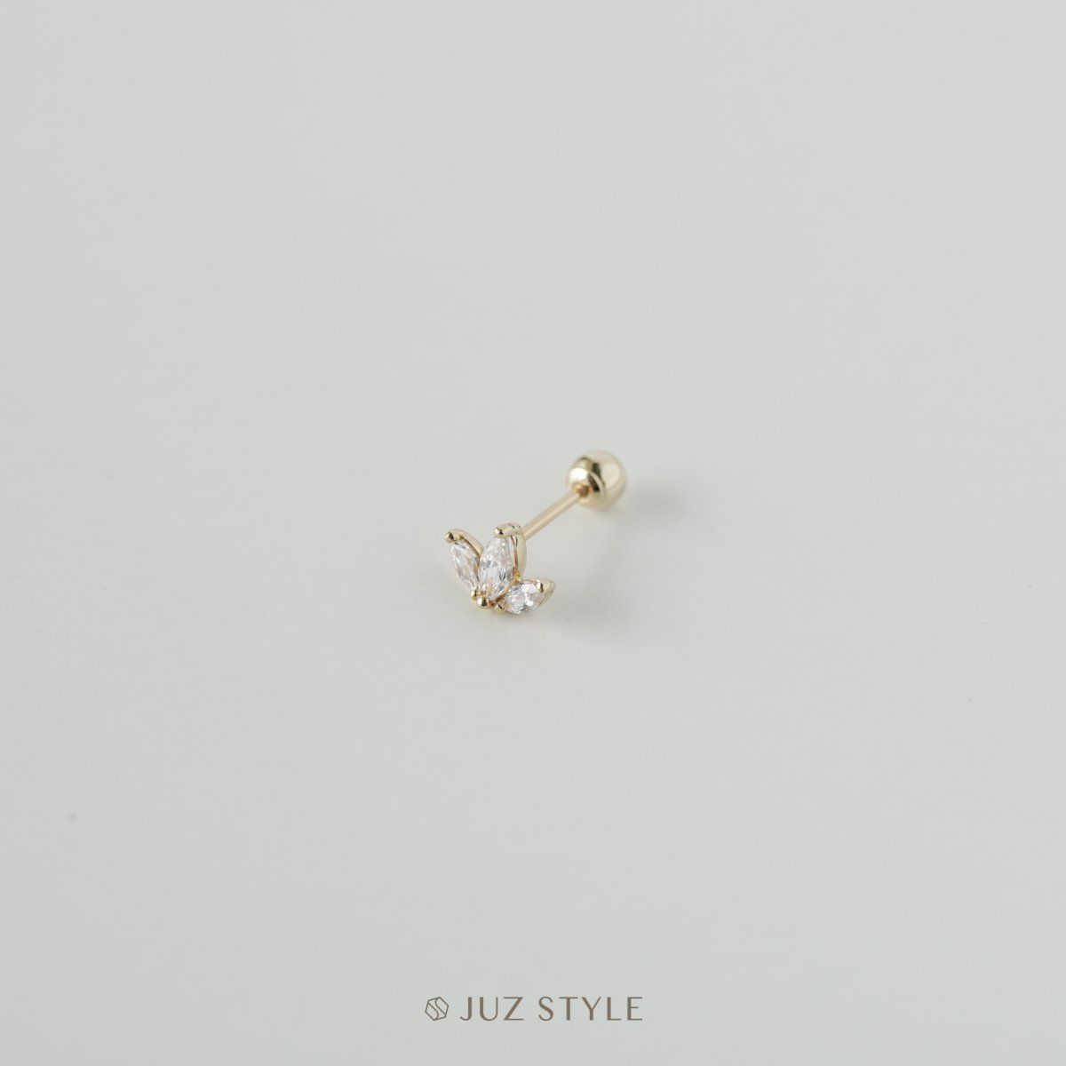 Bông tai vàng 14K Lotus ballstud