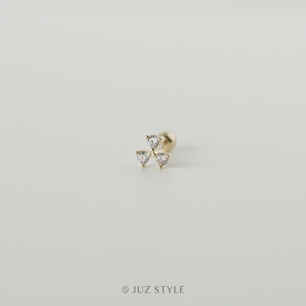Bông tai vàng 14K Clover ballstud