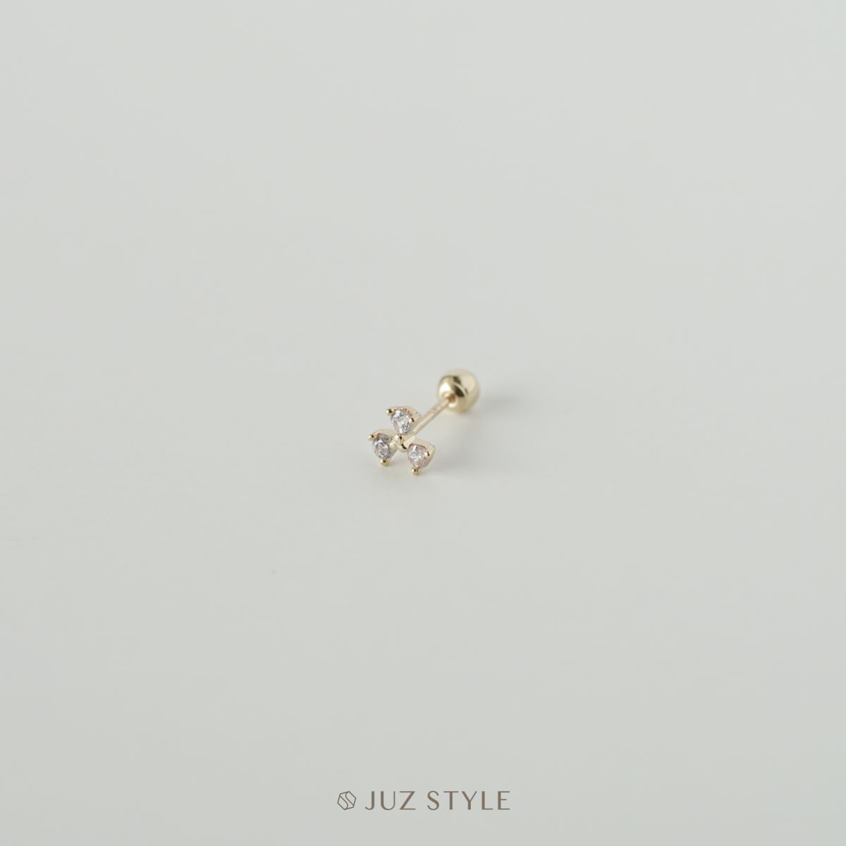 Bông tai vàng 14K Clover ballstud