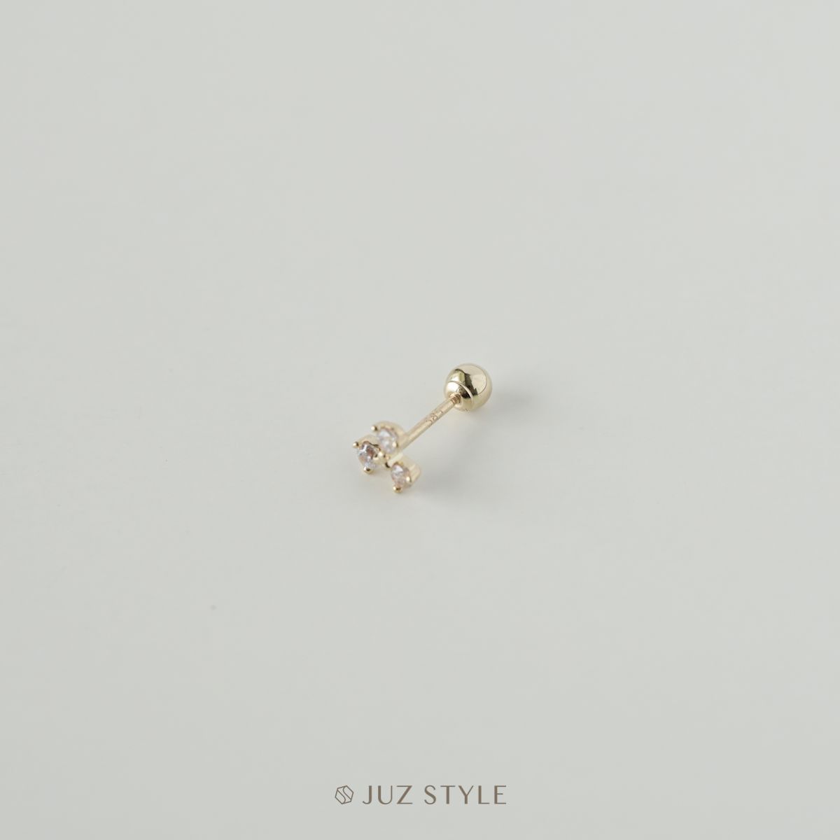 Bông tai vàng 14K Clover ballstud