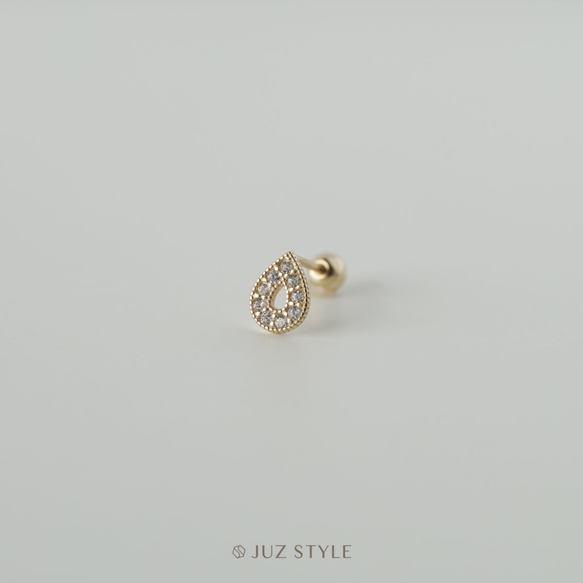 Bông tai vàng 14K Water-drop ballstud