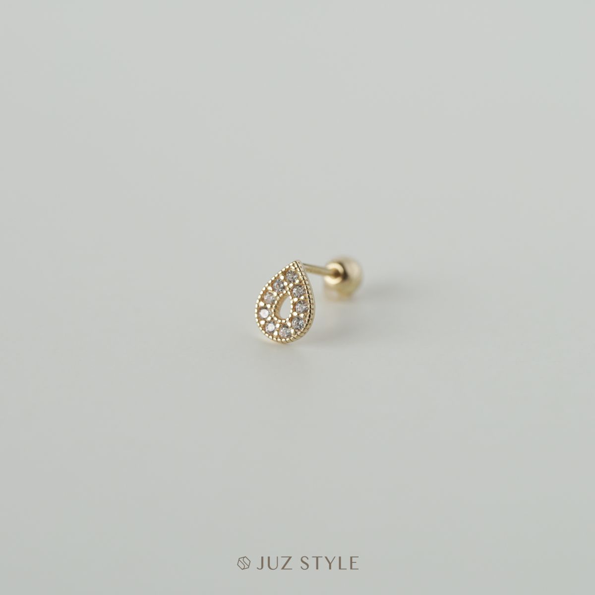 Bông tai vàng 14K Water-drop ballstud