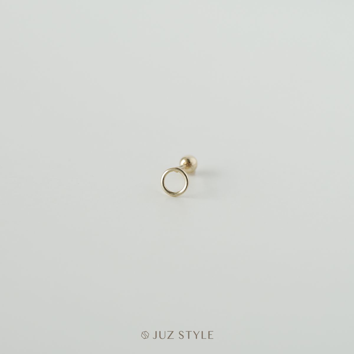 Bông tai vàng 14K Circle ballstud