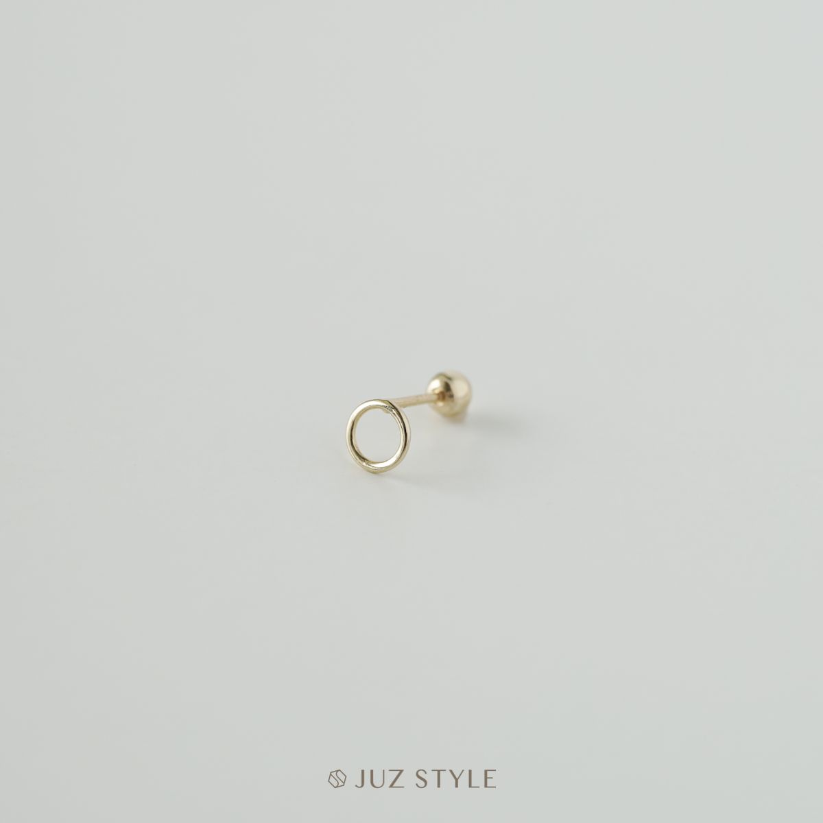 Bông tai vàng 14K Circle ballstud
