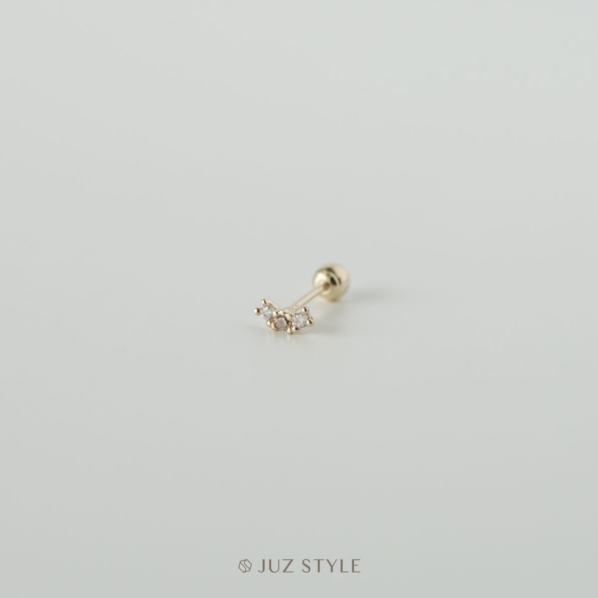 Bông tai vàng 14K Curve ballstud